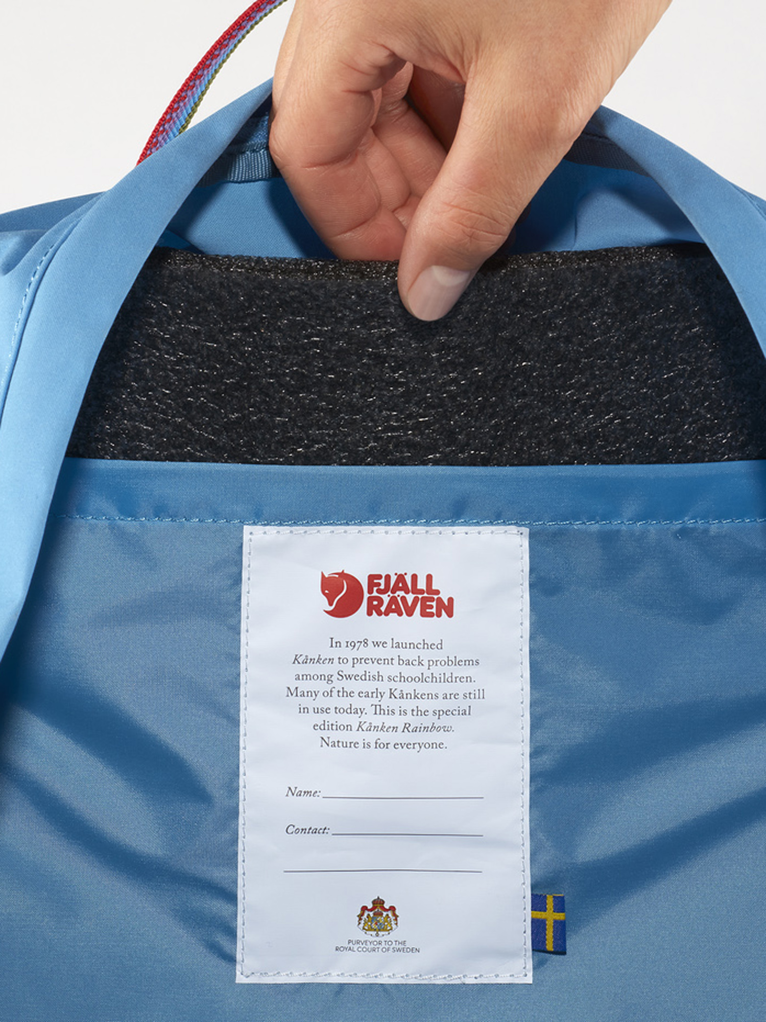 Fjallraven Kanken Rainbow Hátizsák (air blue/rainbow pattern)