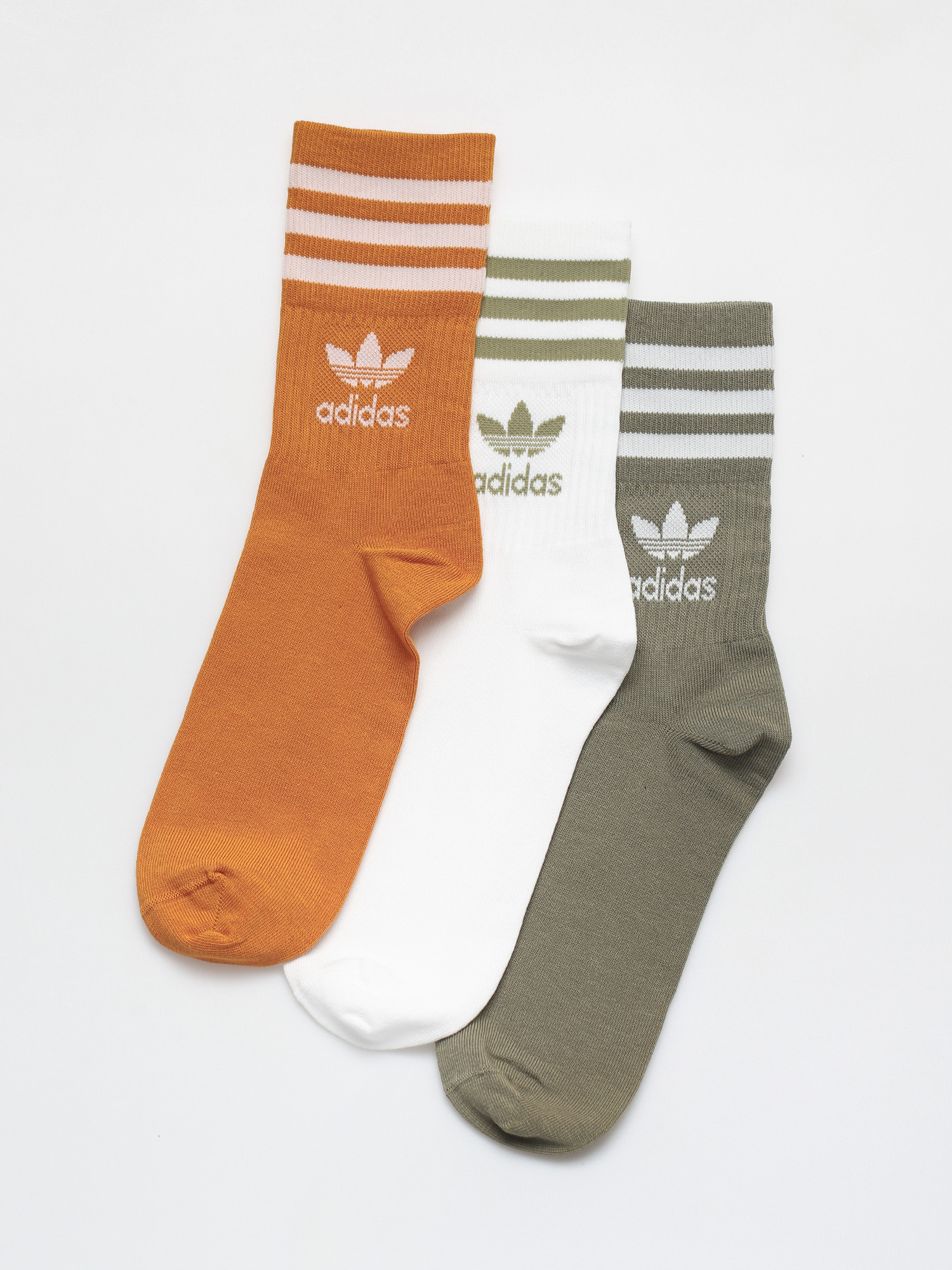 adidas Originals Mid Cut Crew Zokni (white/focora/orbgrn)