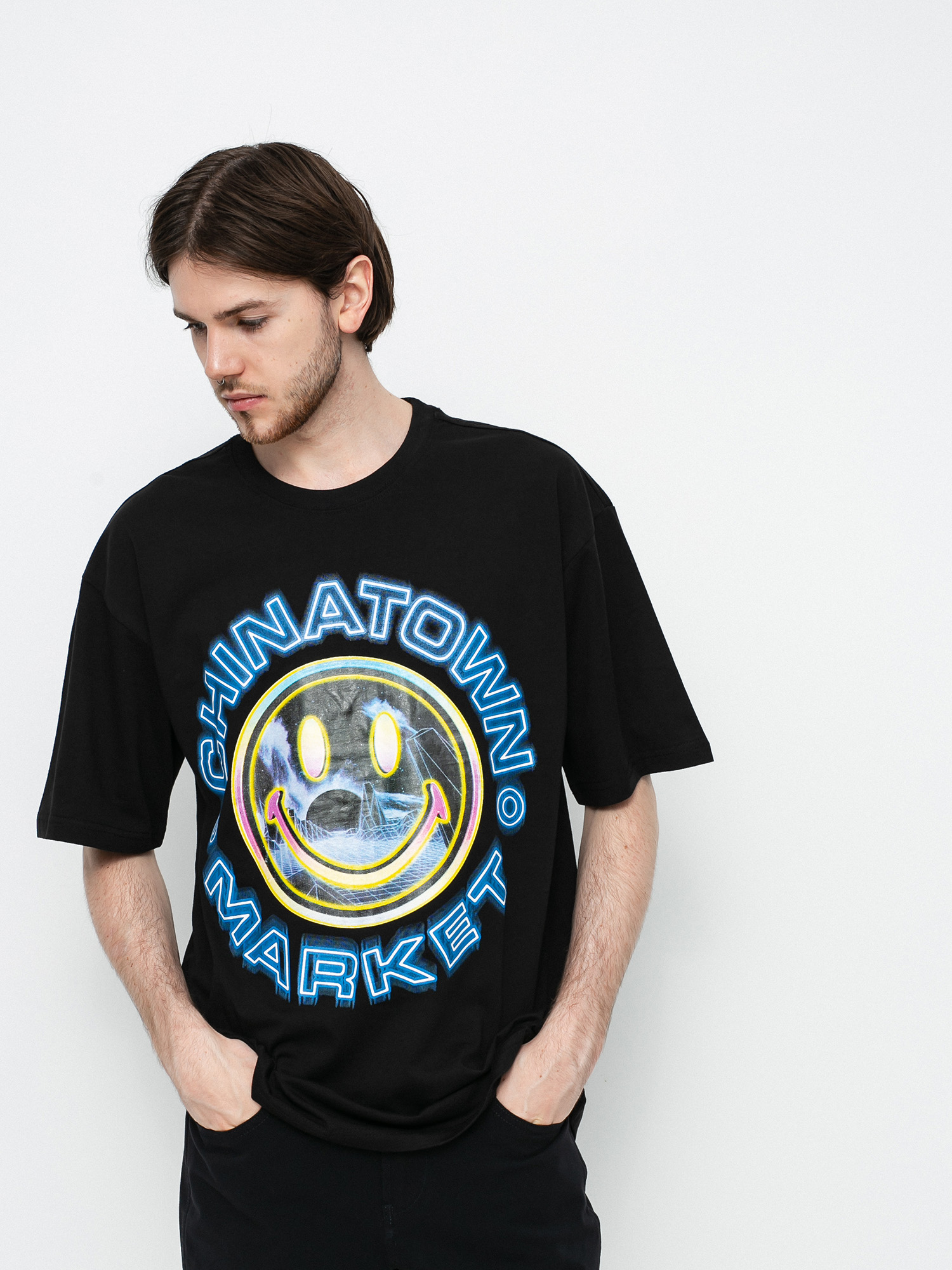 Chinatown Market Smiley Vapor Wave póló (black)
