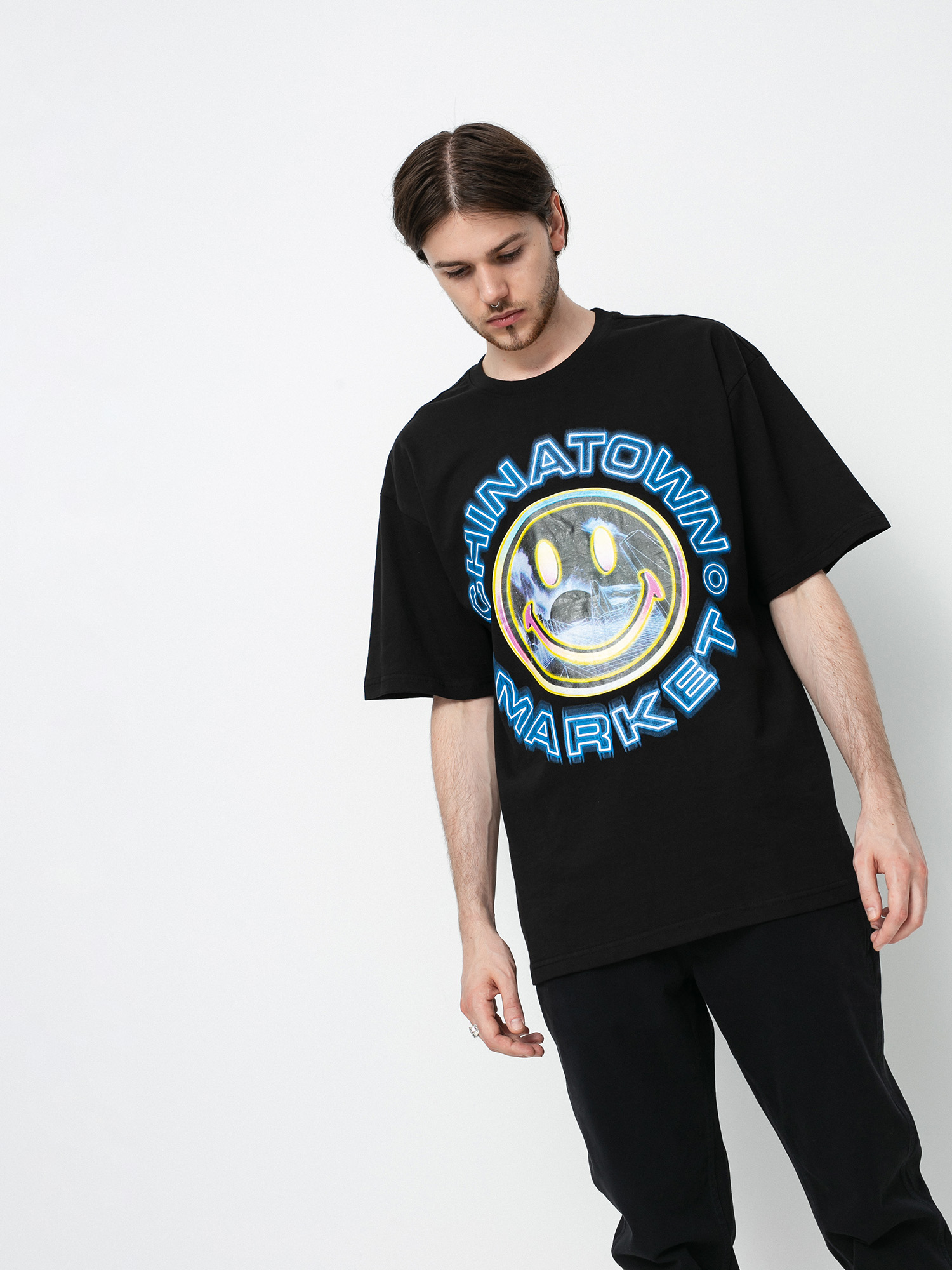 Chinatown Market Smiley Vapor Wave póló (black)