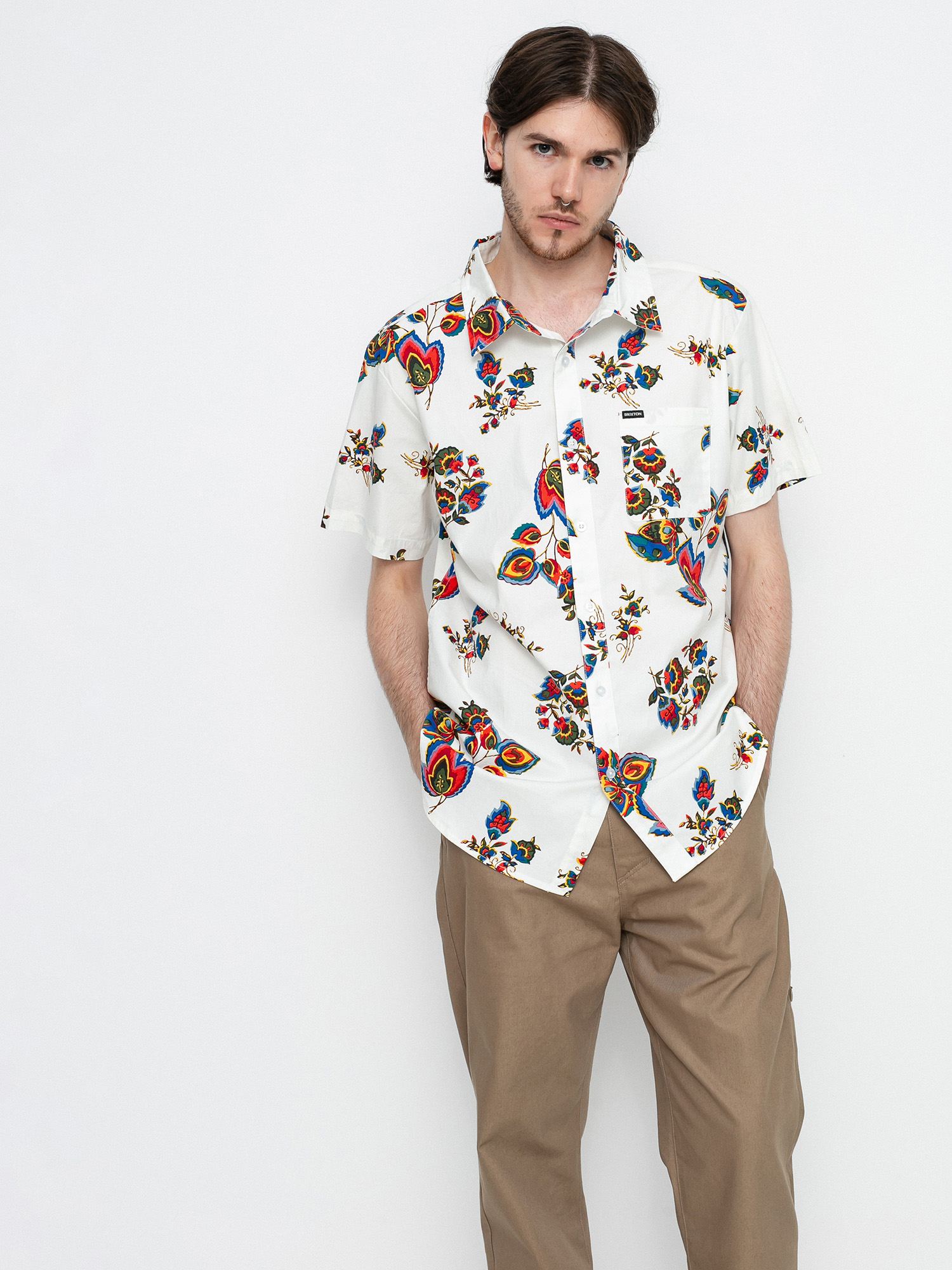 Brixton Charter Print Ing (off white/red)