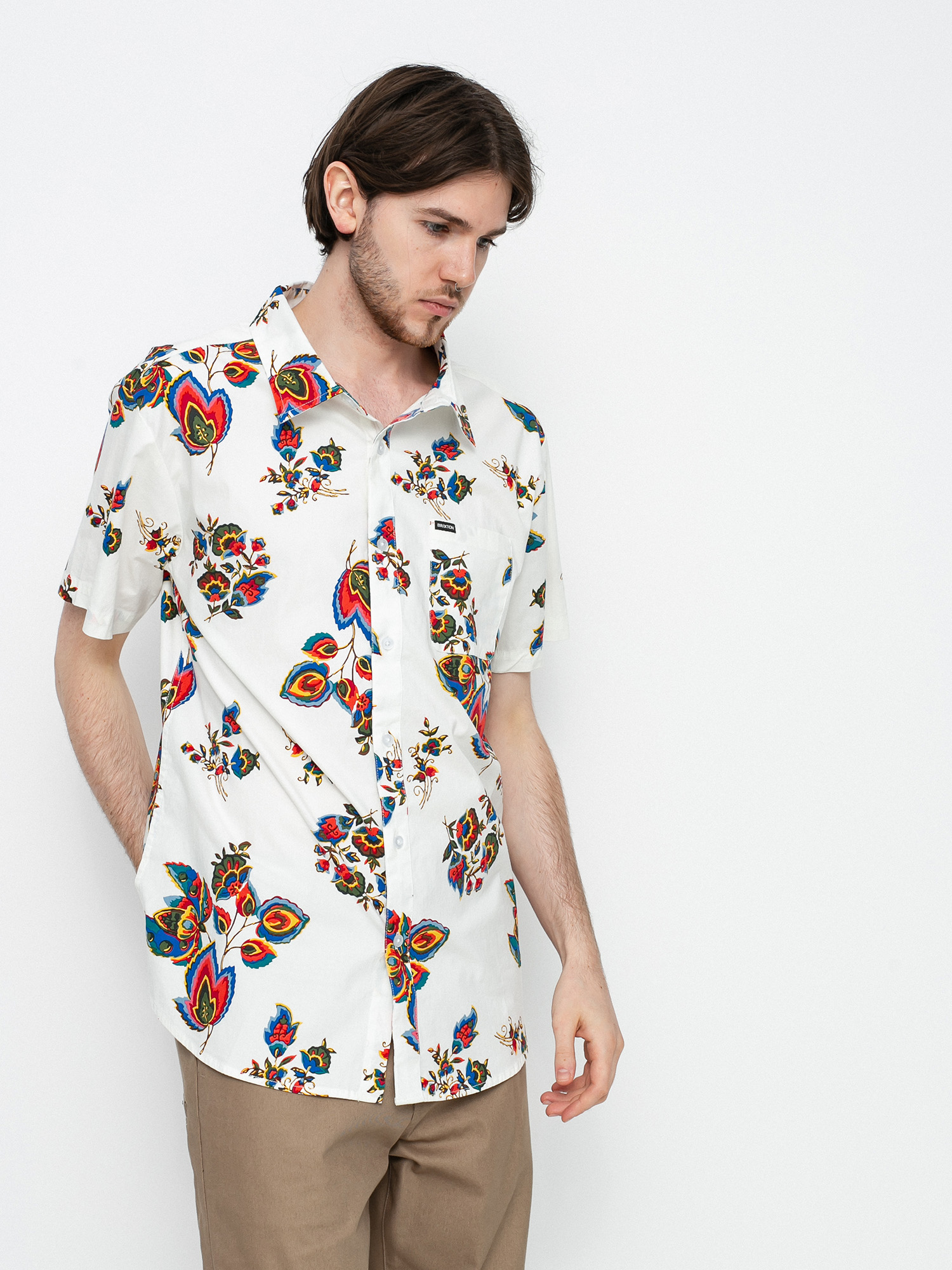 Brixton Charter Print Ing (off white/red)