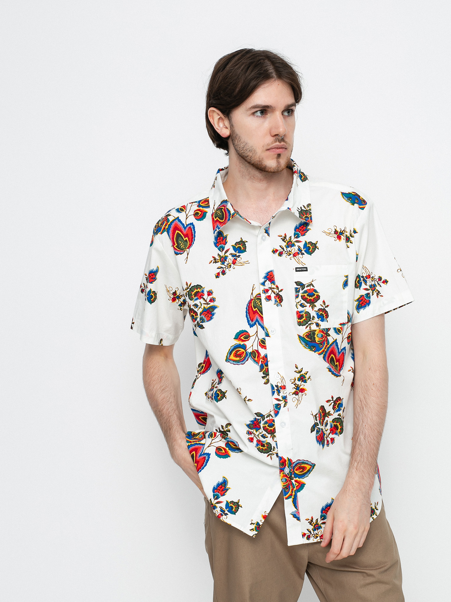 Brixton Charter Print Ing (off white/red)