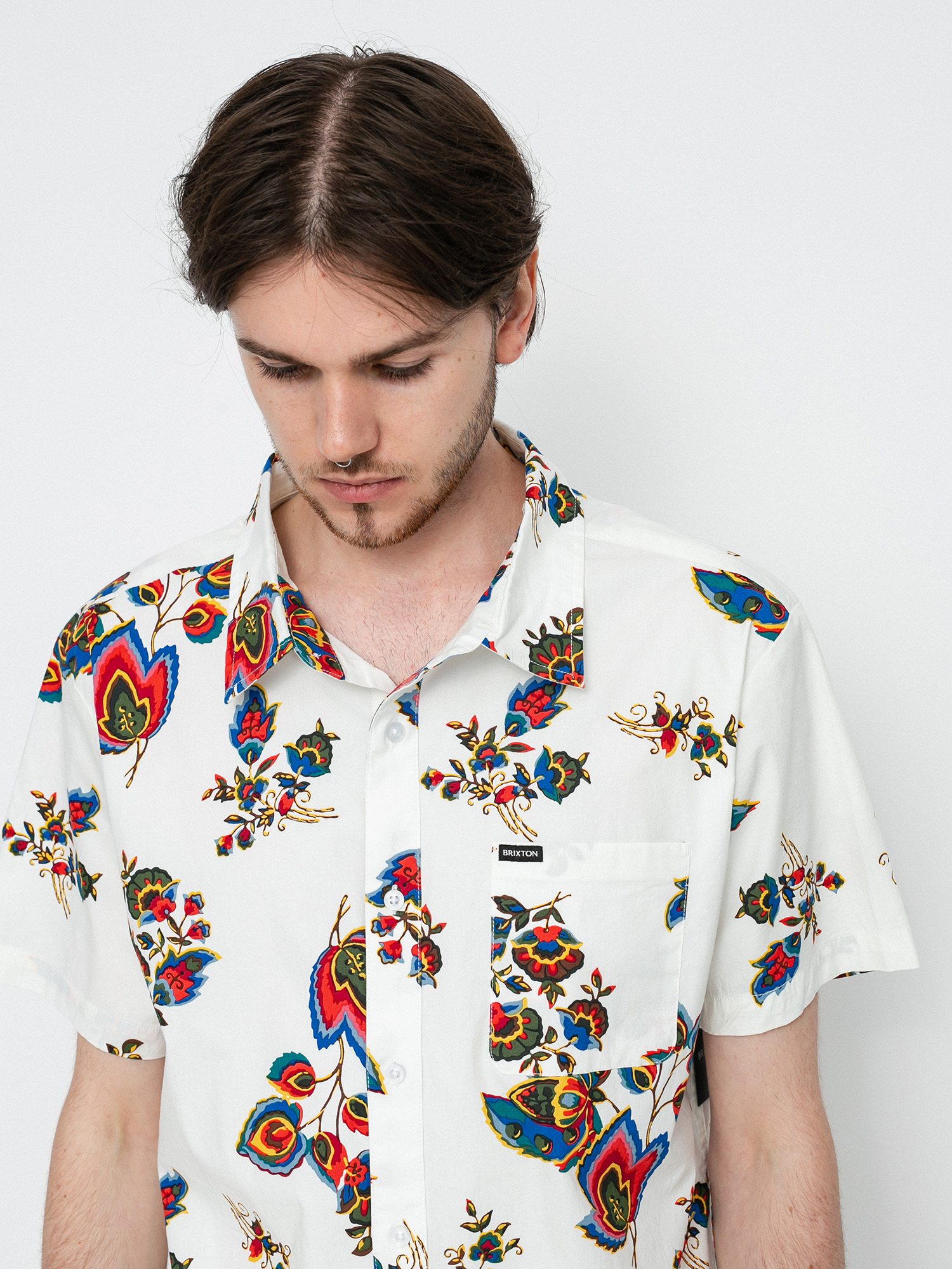 Brixton Charter Print Ing (off white/red)