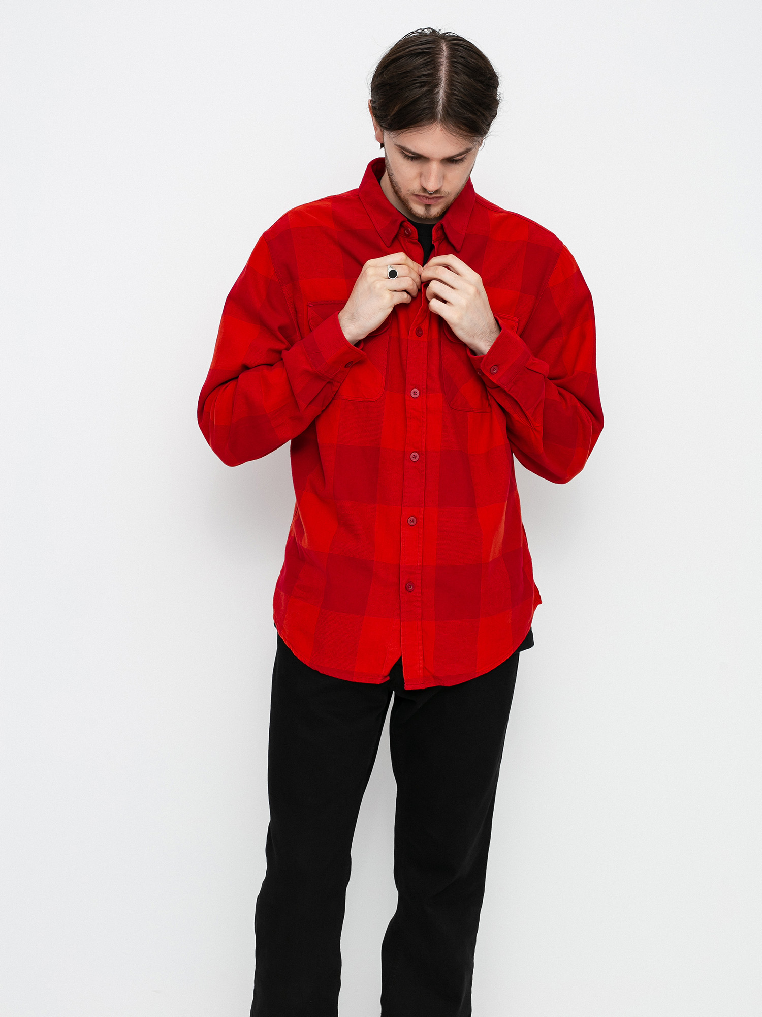 Brixton Bowery Lw Flannel Ls Ing (crimson/aurora red)