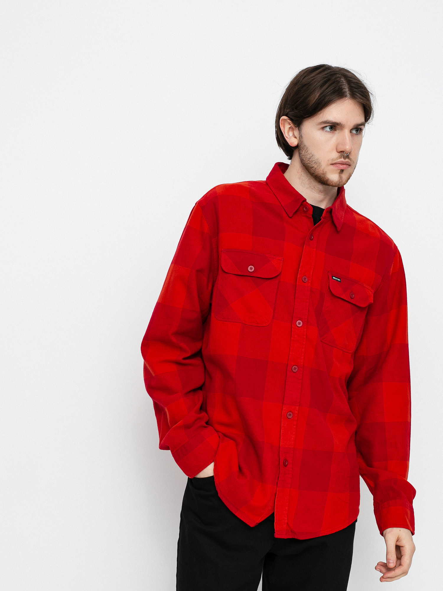 Brixton Bowery Lw Flannel Ls Ing (crimson/aurora red)