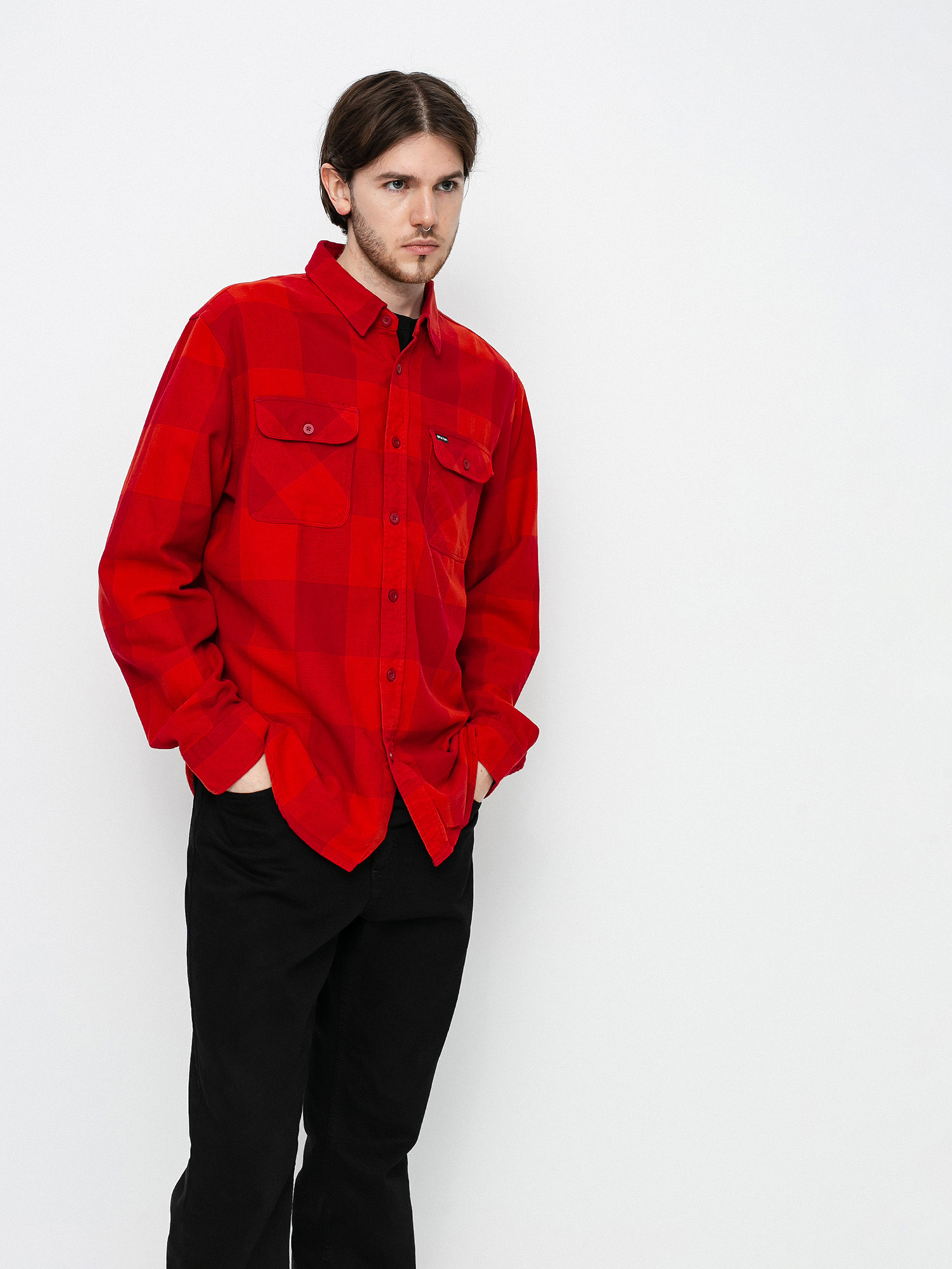 Brixton Bowery Lw Flannel Ls Ing (crimson/aurora red)