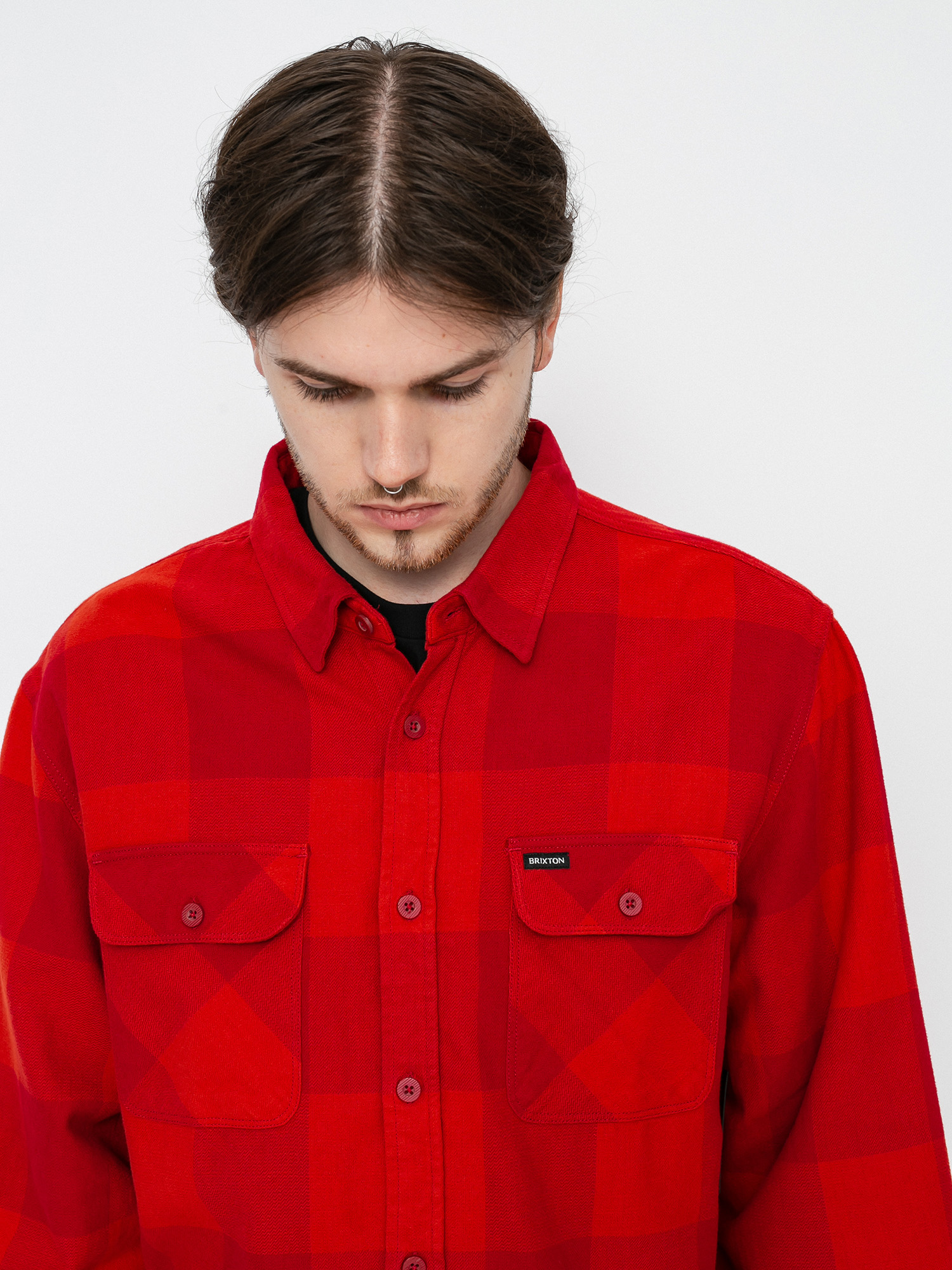 Brixton Bowery Lw Flannel Ls Ing (crimson/aurora red)