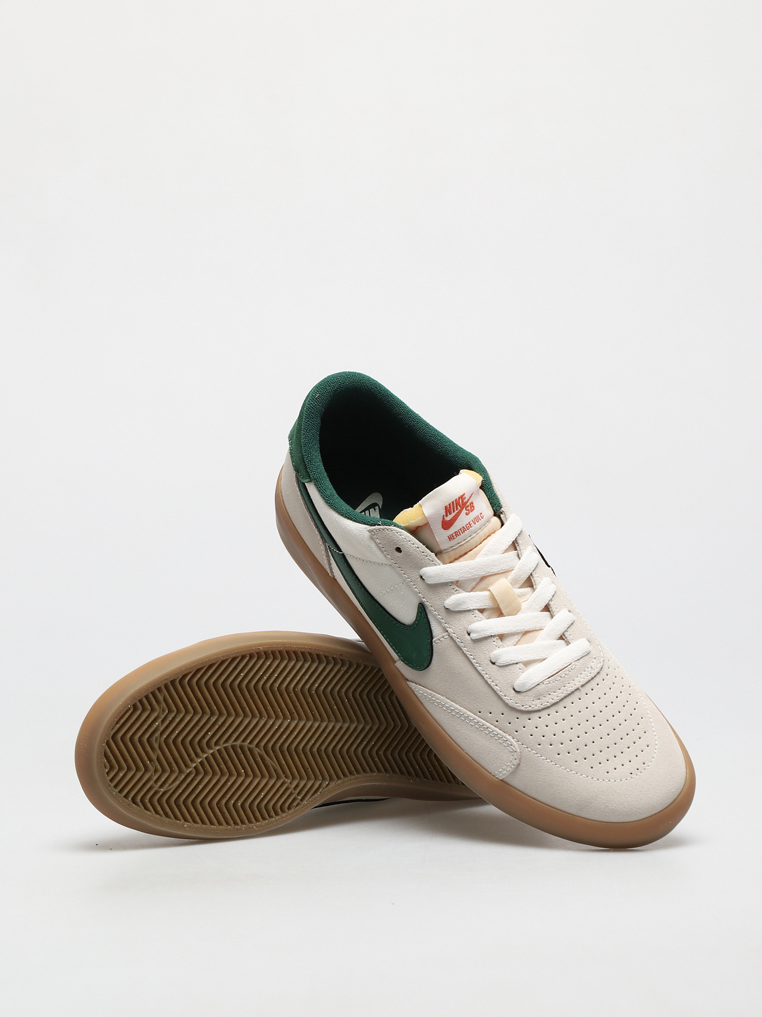 Nike SB Heritage Vulc Cipők (sail/gorge green sail safety orange)