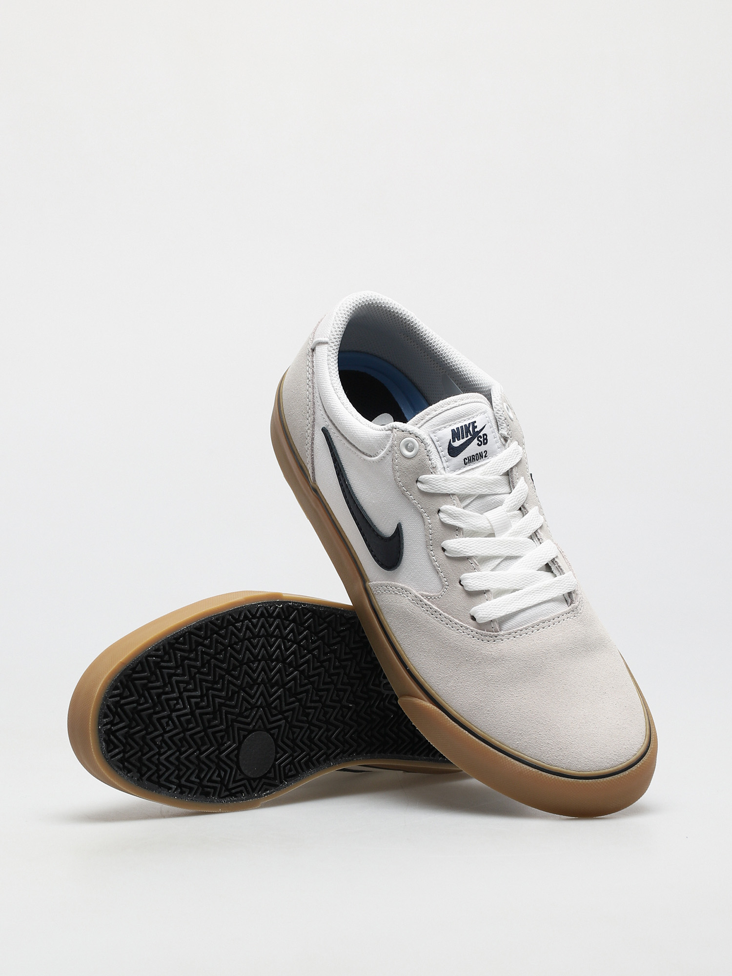 Nike SB Chron 2 Cipők (white/obsidian white gum light brown)