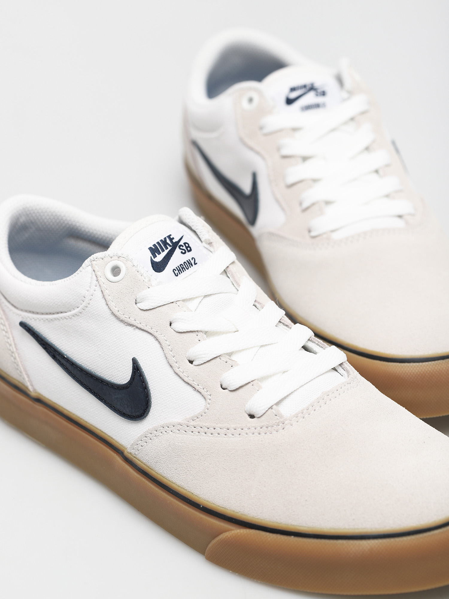 Nike SB Chron 2 Cipők (white/obsidian white gum light brown)