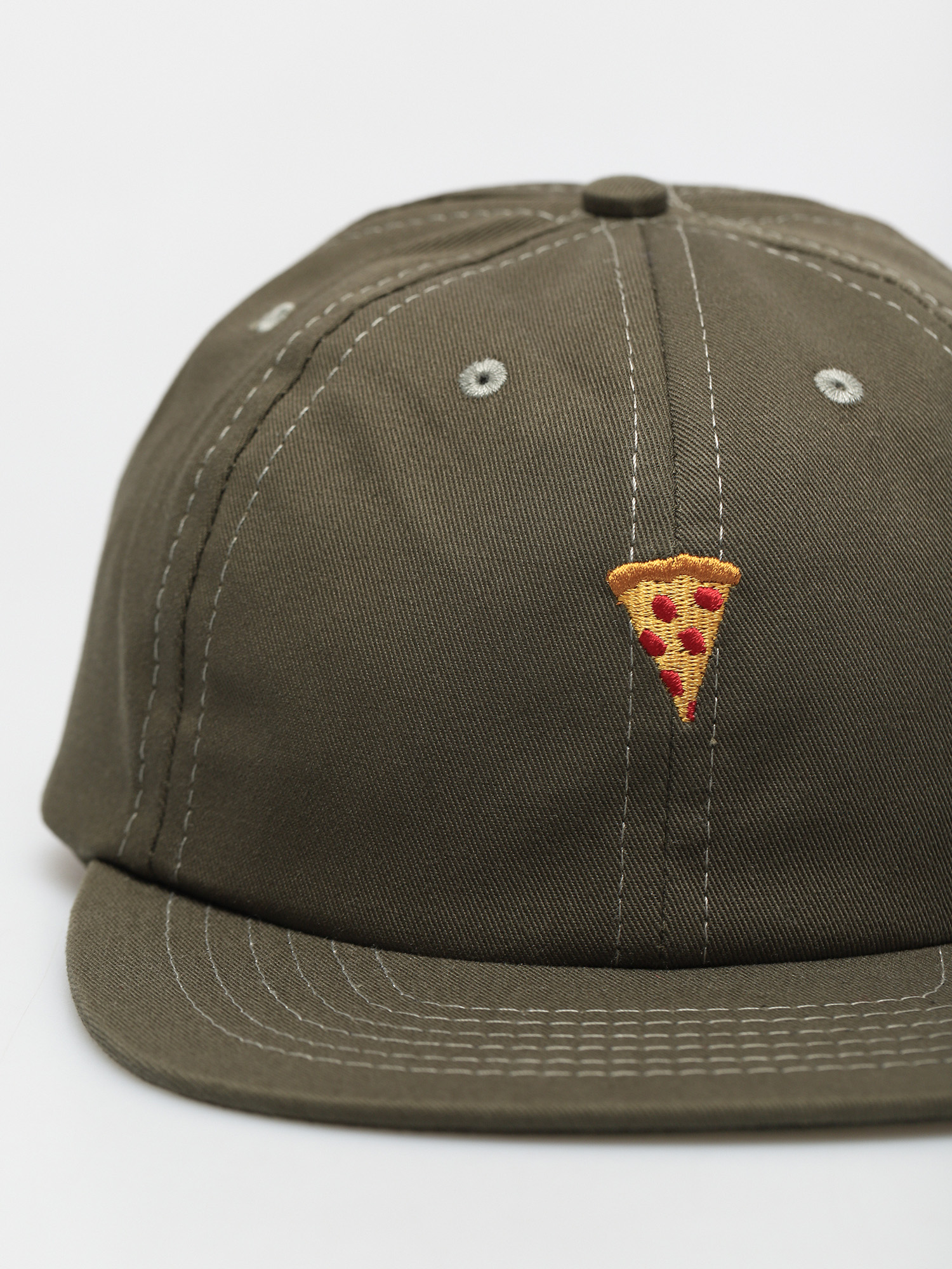 Pizza Skateboards Emoji 6 Panel Baseball sapka (olive green)