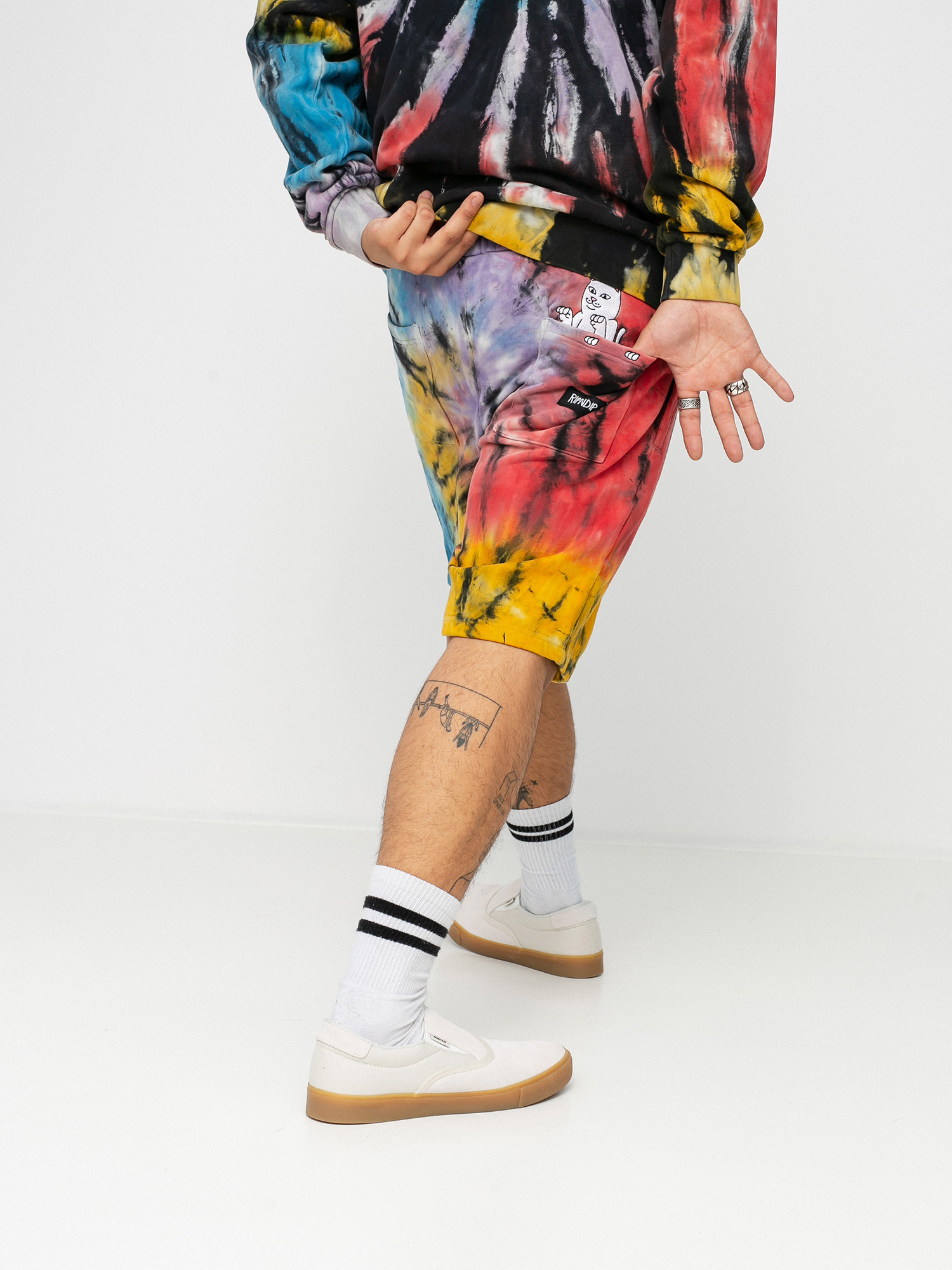 RipNDip Rubber Logo Rövidnadrág (sunburst spiral tie dye)