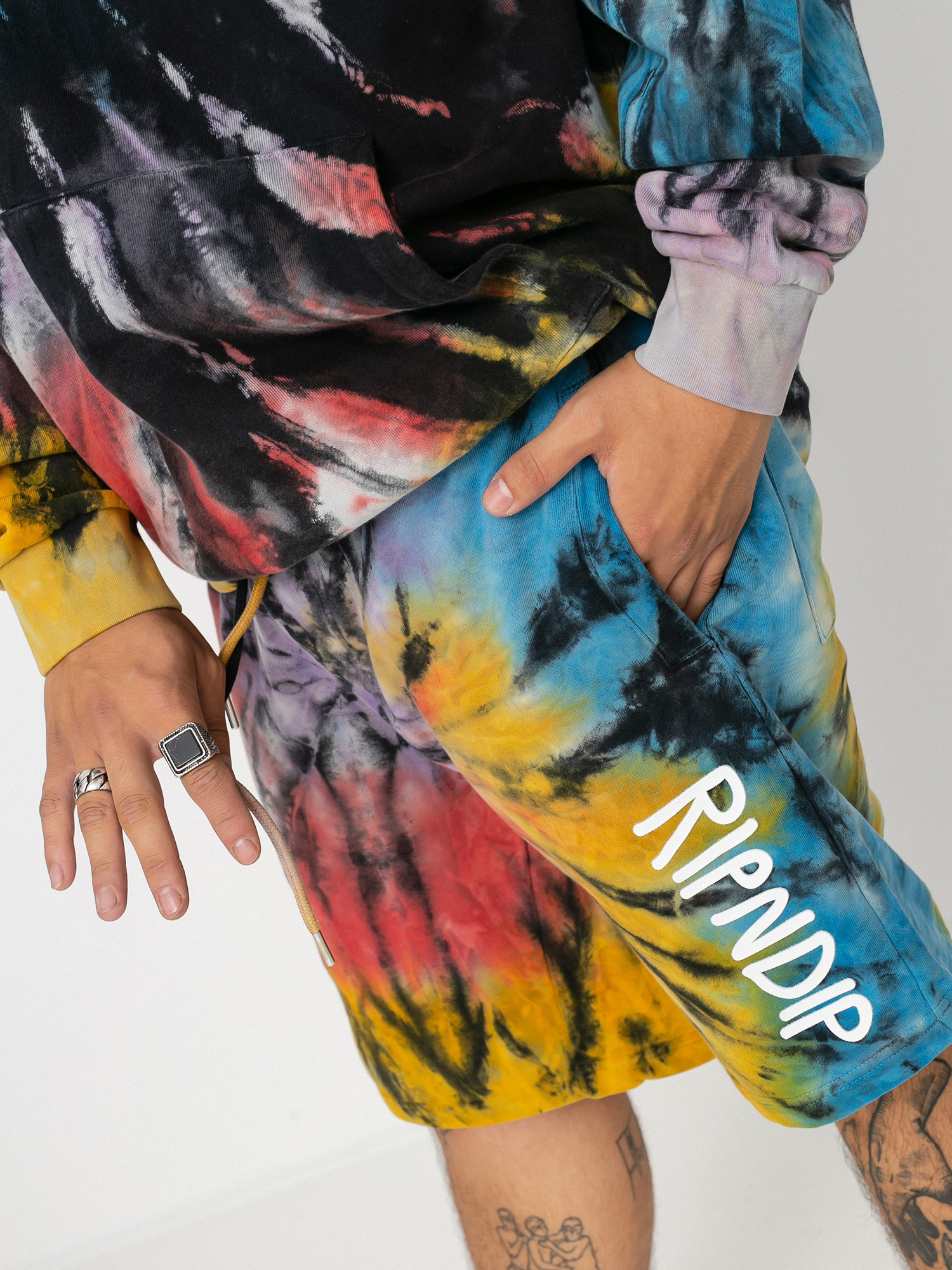 RipNDip Rubber Logo Rövidnadrág (sunburst spiral tie dye)