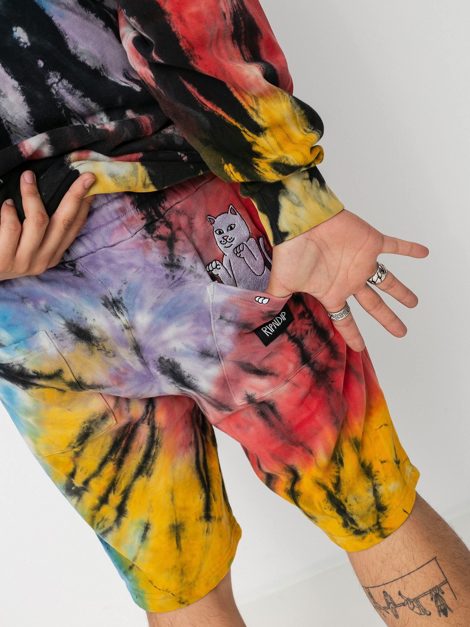 RipNDip Rubber Logo Rövidnadrág (sunburst spiral tie dye)