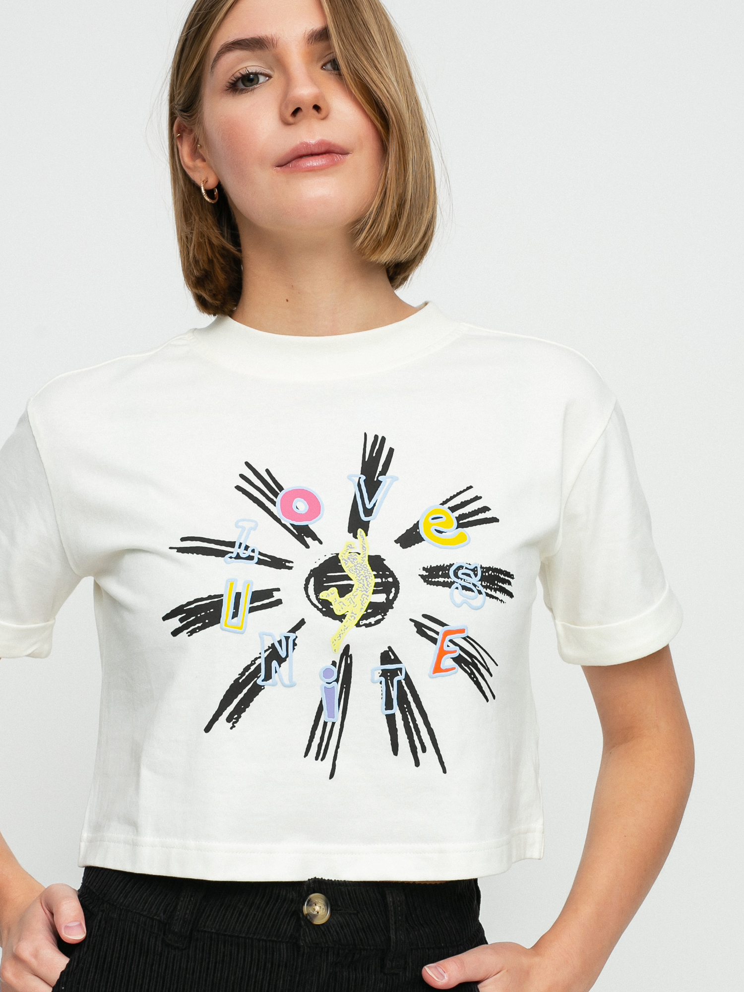 adidas Originals Love Unites Crop póló (owhite/multco)