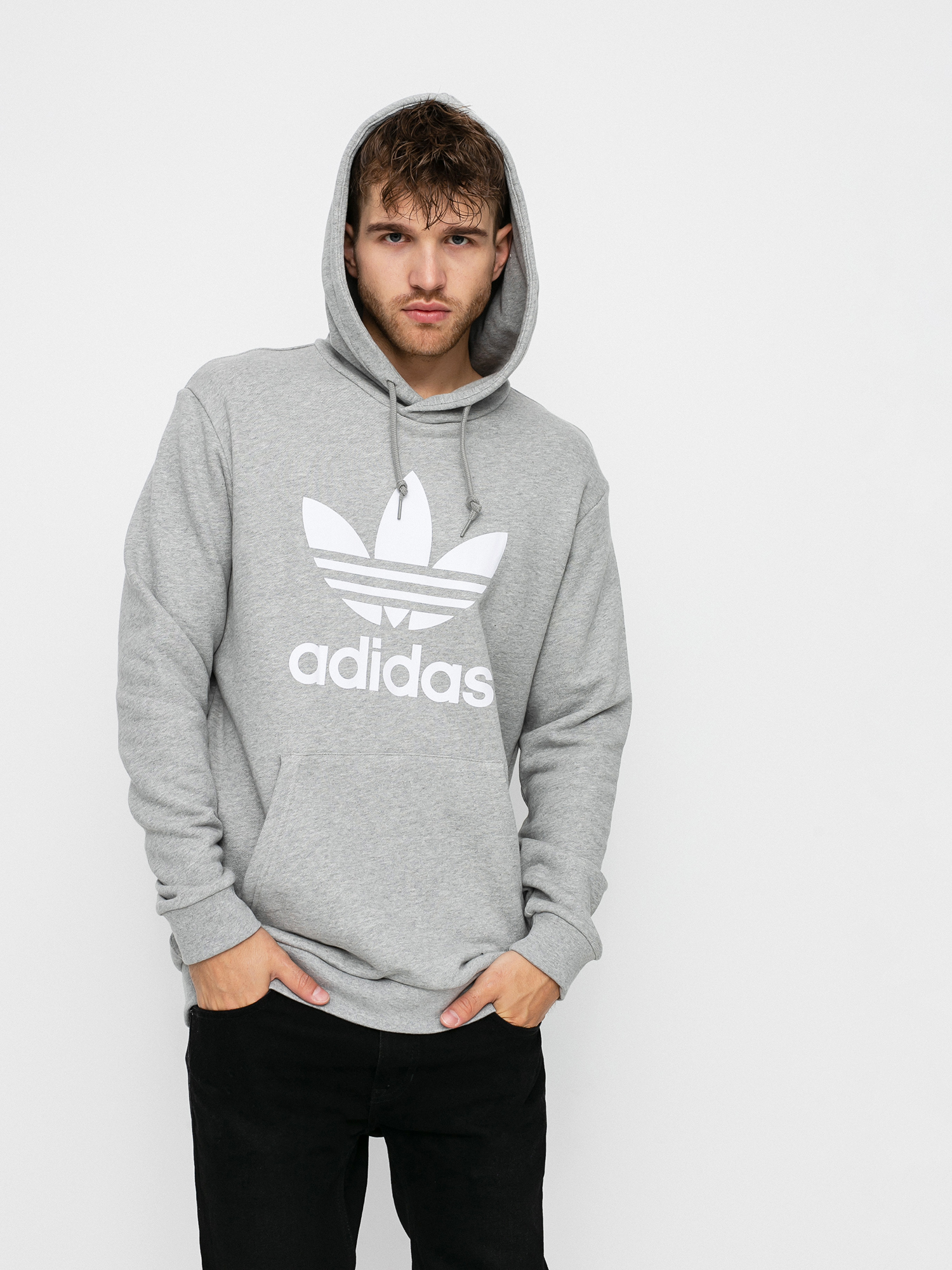 adidas Originals Trefoil HD Kapucnis pulóver (mgreyh/white)