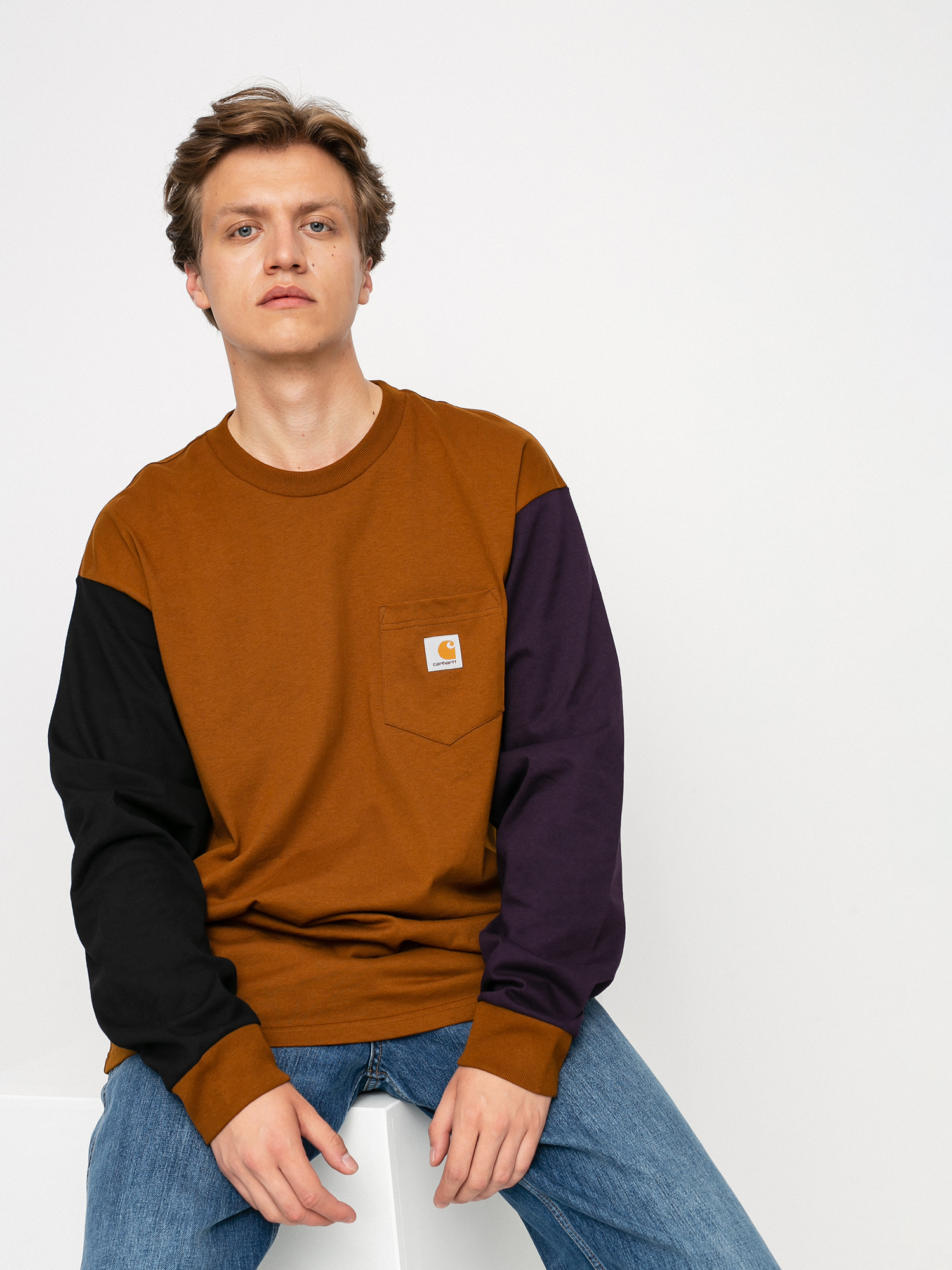 Carhartt WIP Triple Pocket Hosszú ujjú felső (tawny/black/dark iris)