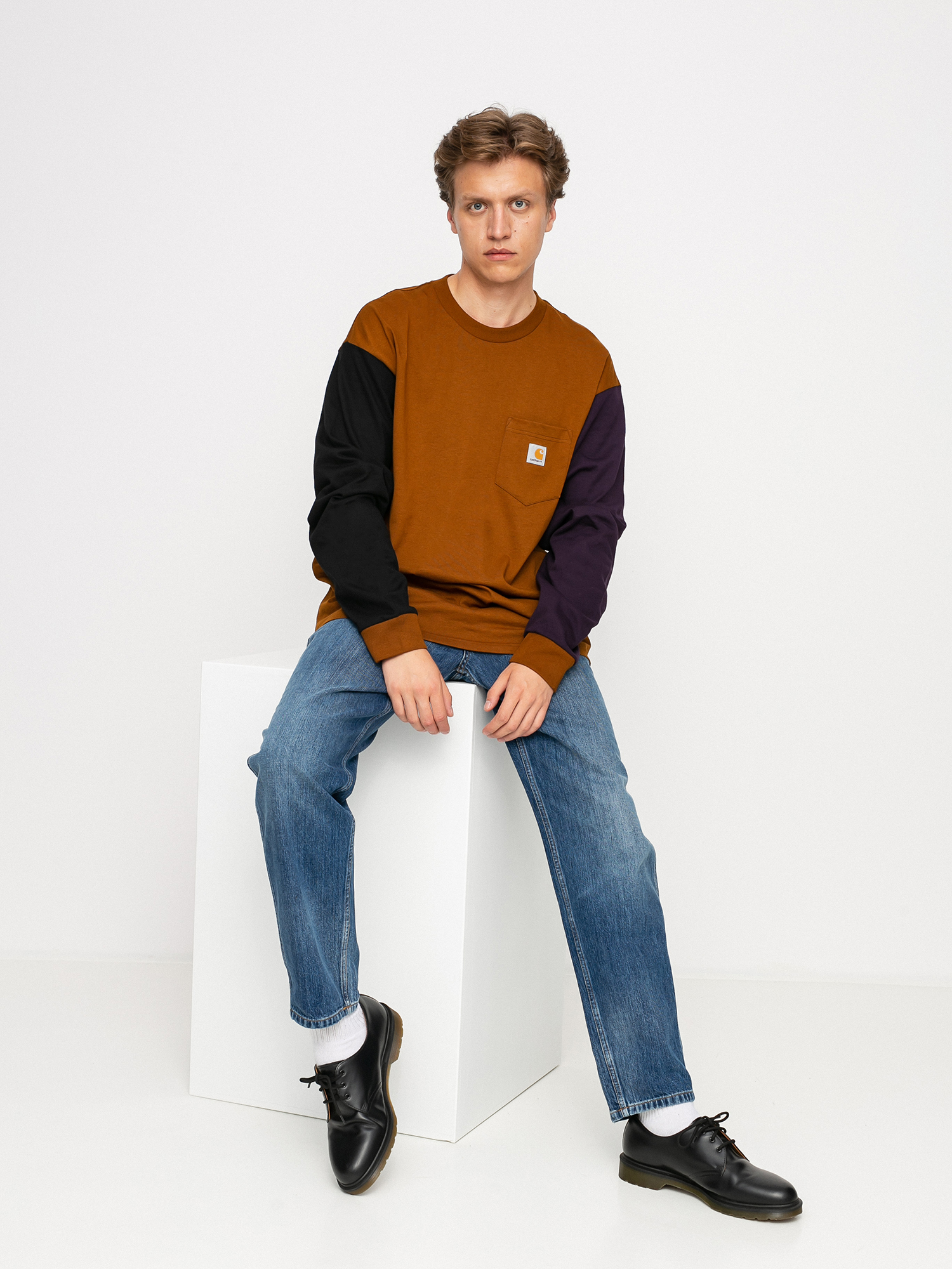 Carhartt WIP Triple Pocket Hosszú ujjú felső (tawny/black/dark iris)