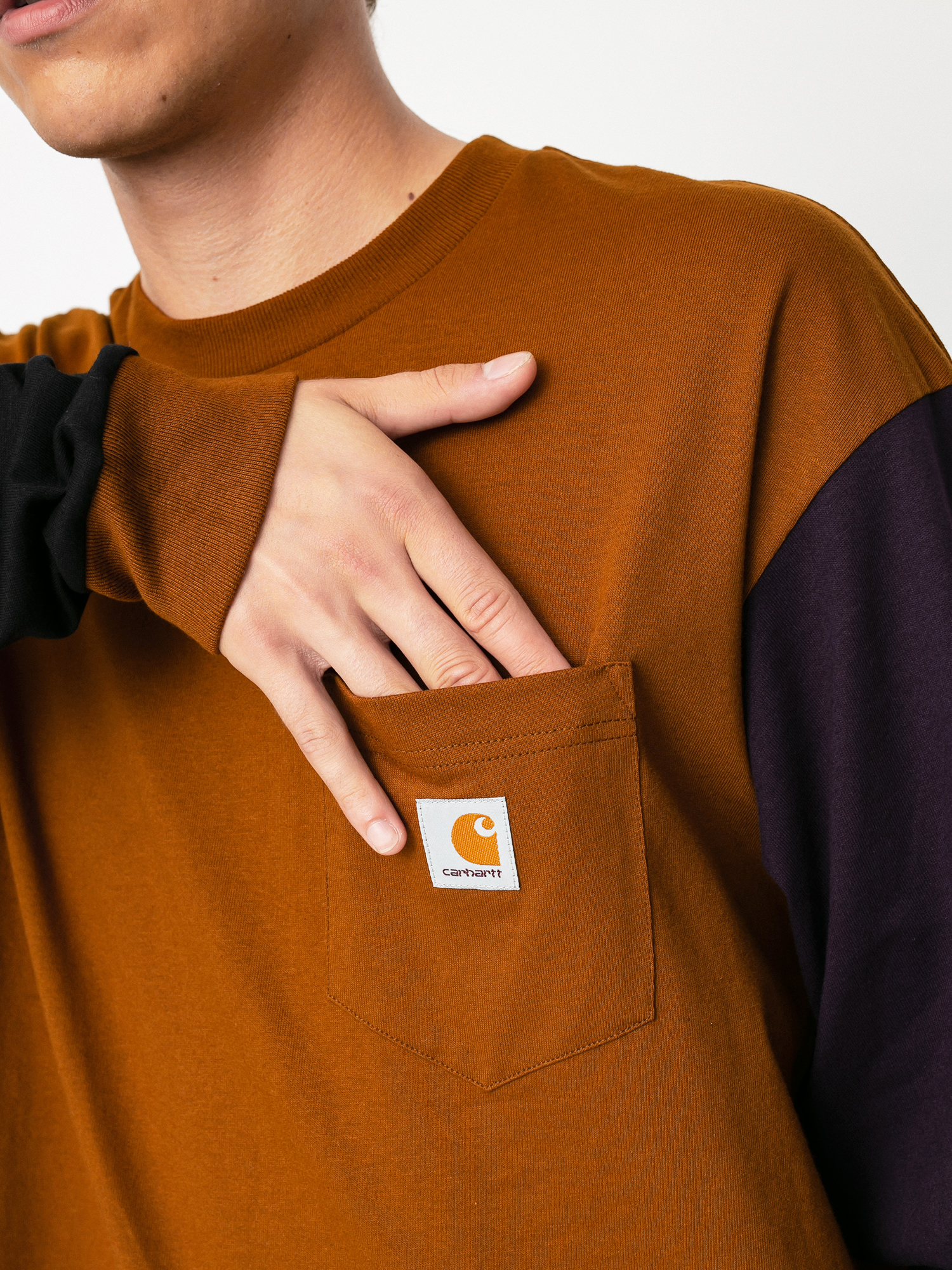 Carhartt WIP Triple Pocket Hosszú ujjú felső (tawny/black/dark iris)