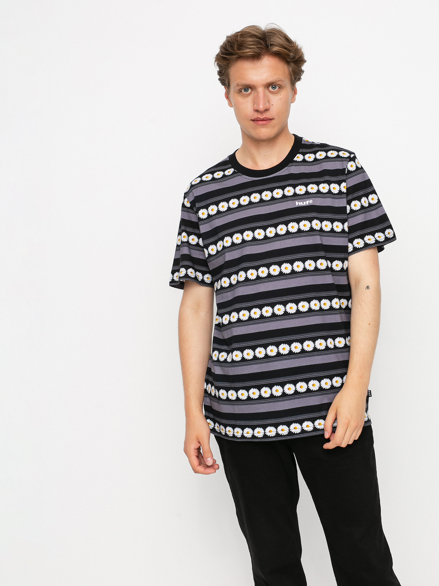 HUF Daisy Stripe Póló (black)