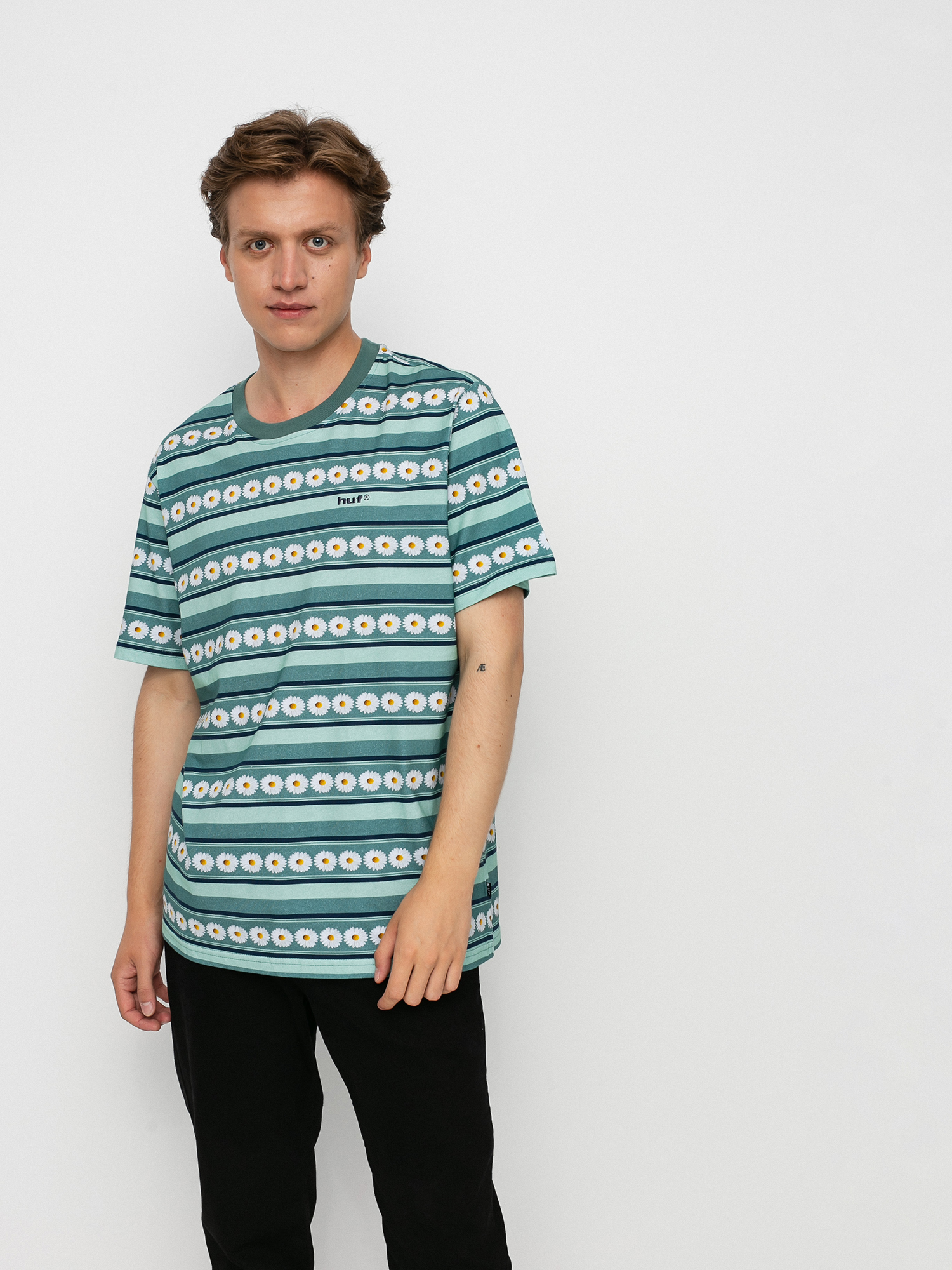 HUF Daisy Stripe Póló (sage)