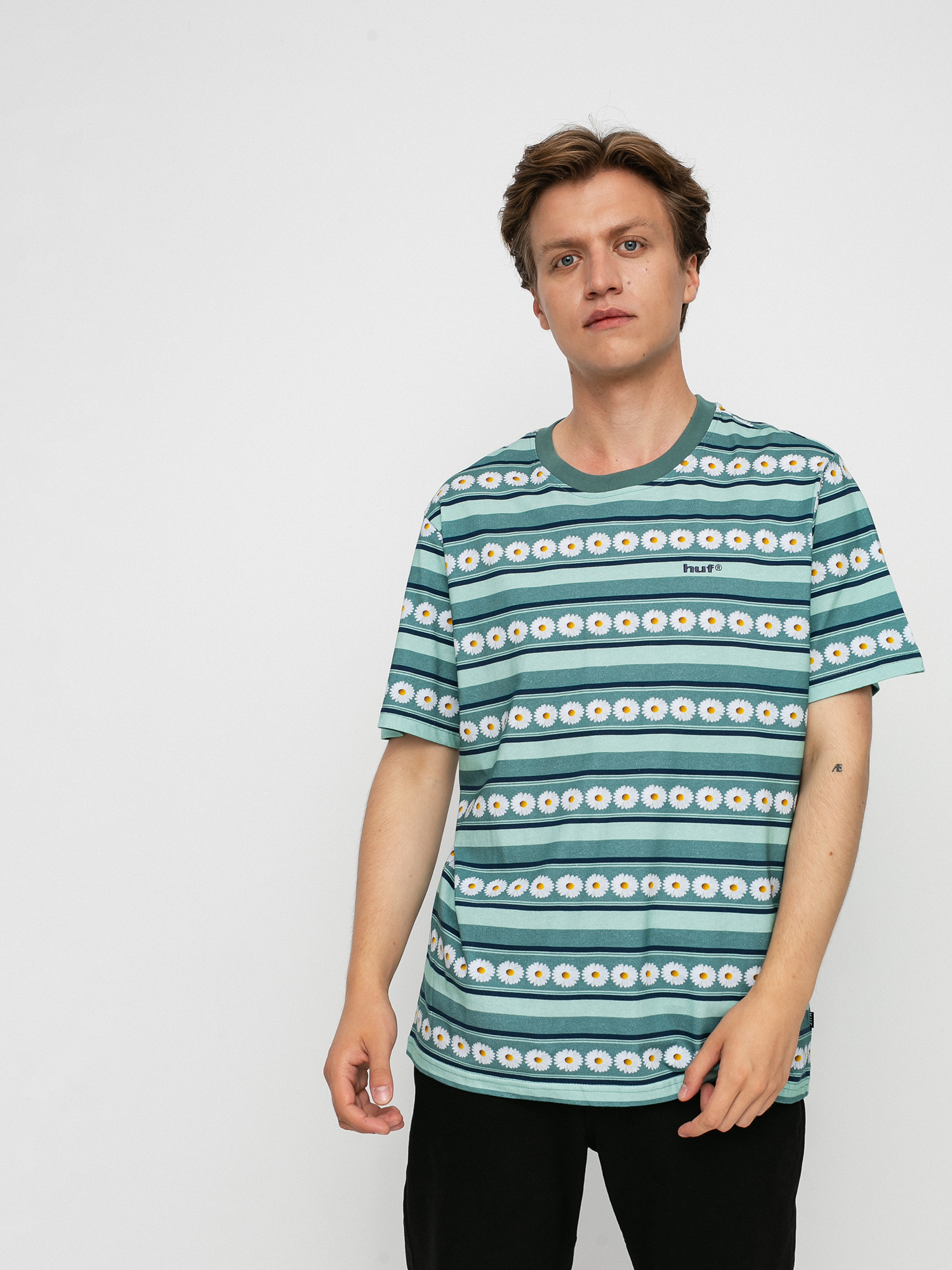 HUF Daisy Stripe Póló (sage)