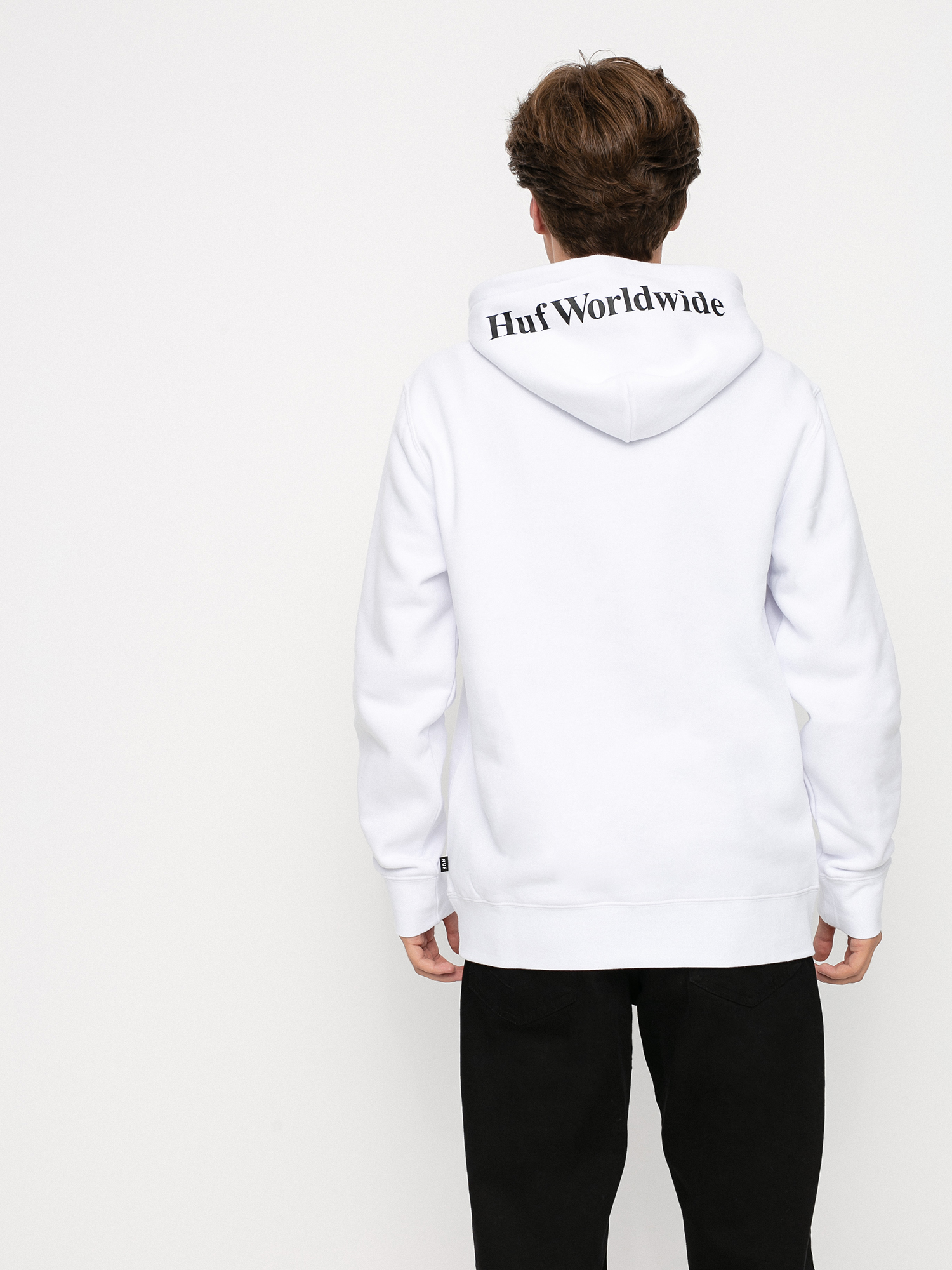 HUF Essentials Box Logo HD Kapucnis pulóver (white)