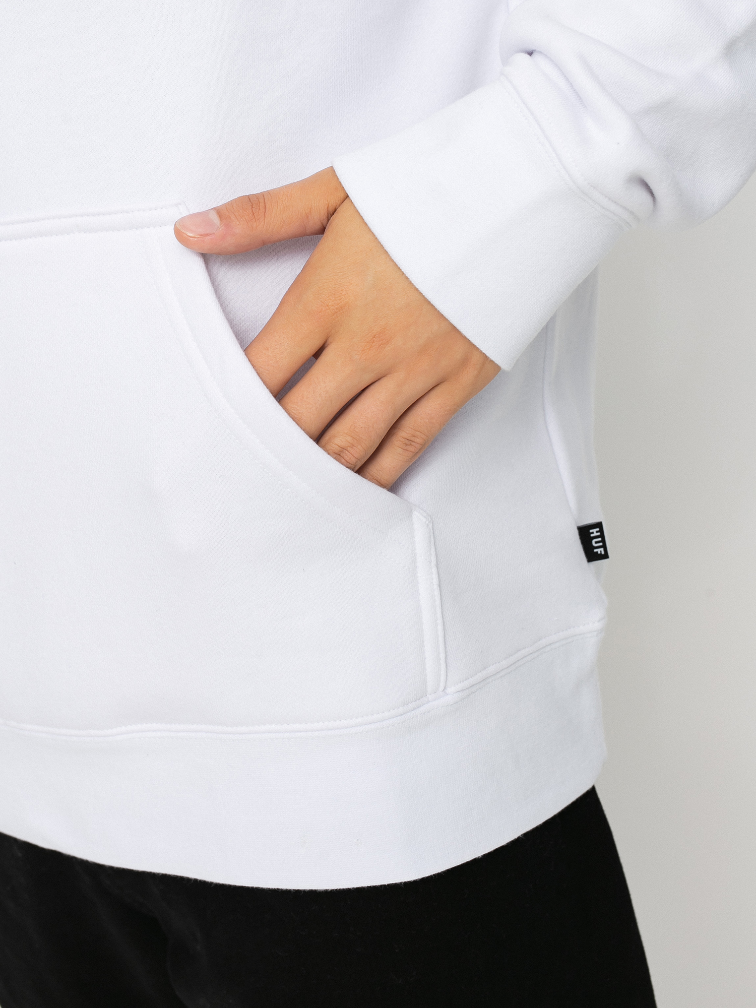 HUF Essentials Box Logo HD Kapucnis pulóver (white)