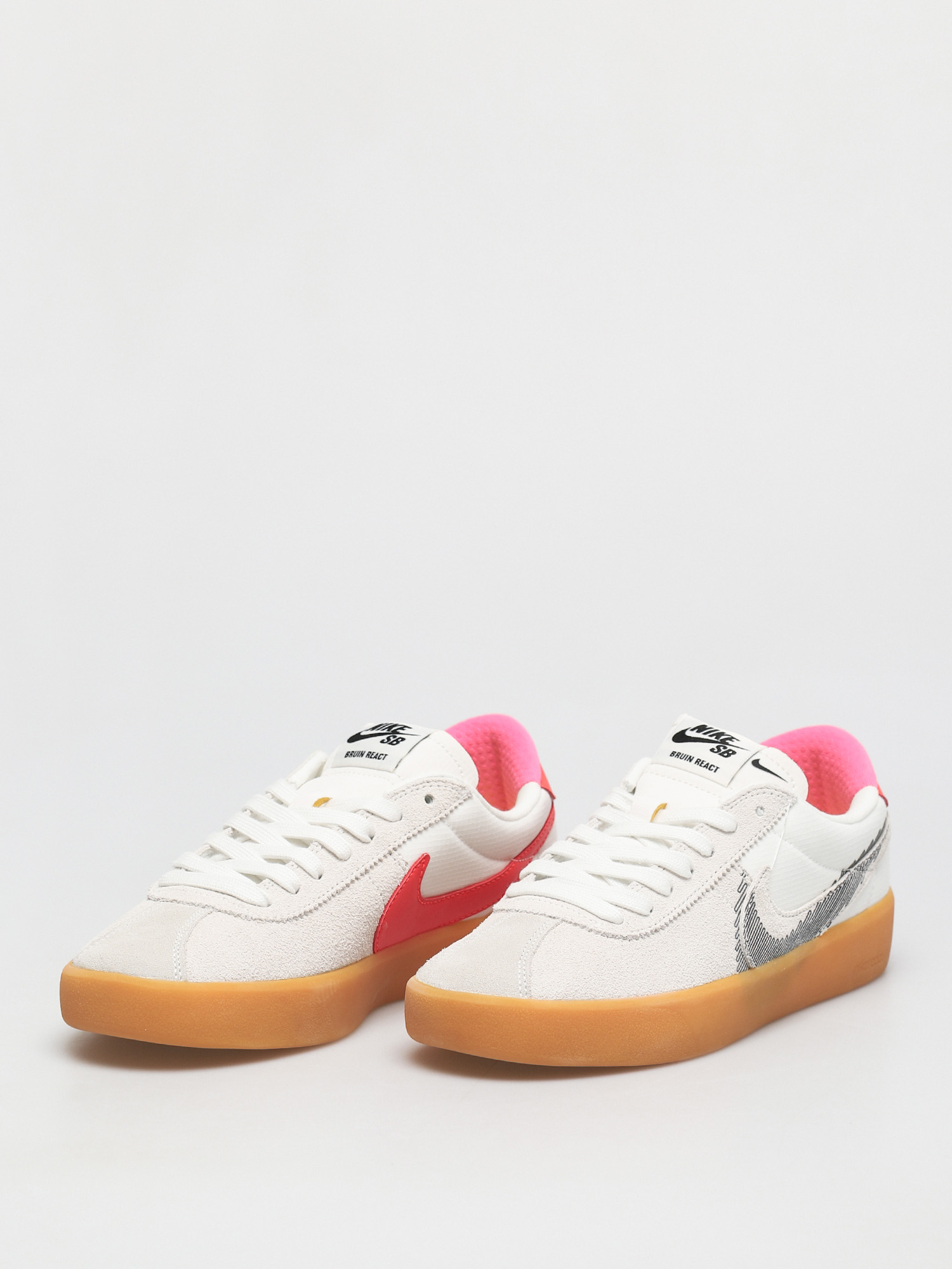 Nike SB Bruin React T Cipők (summit white/black bright crimson)
