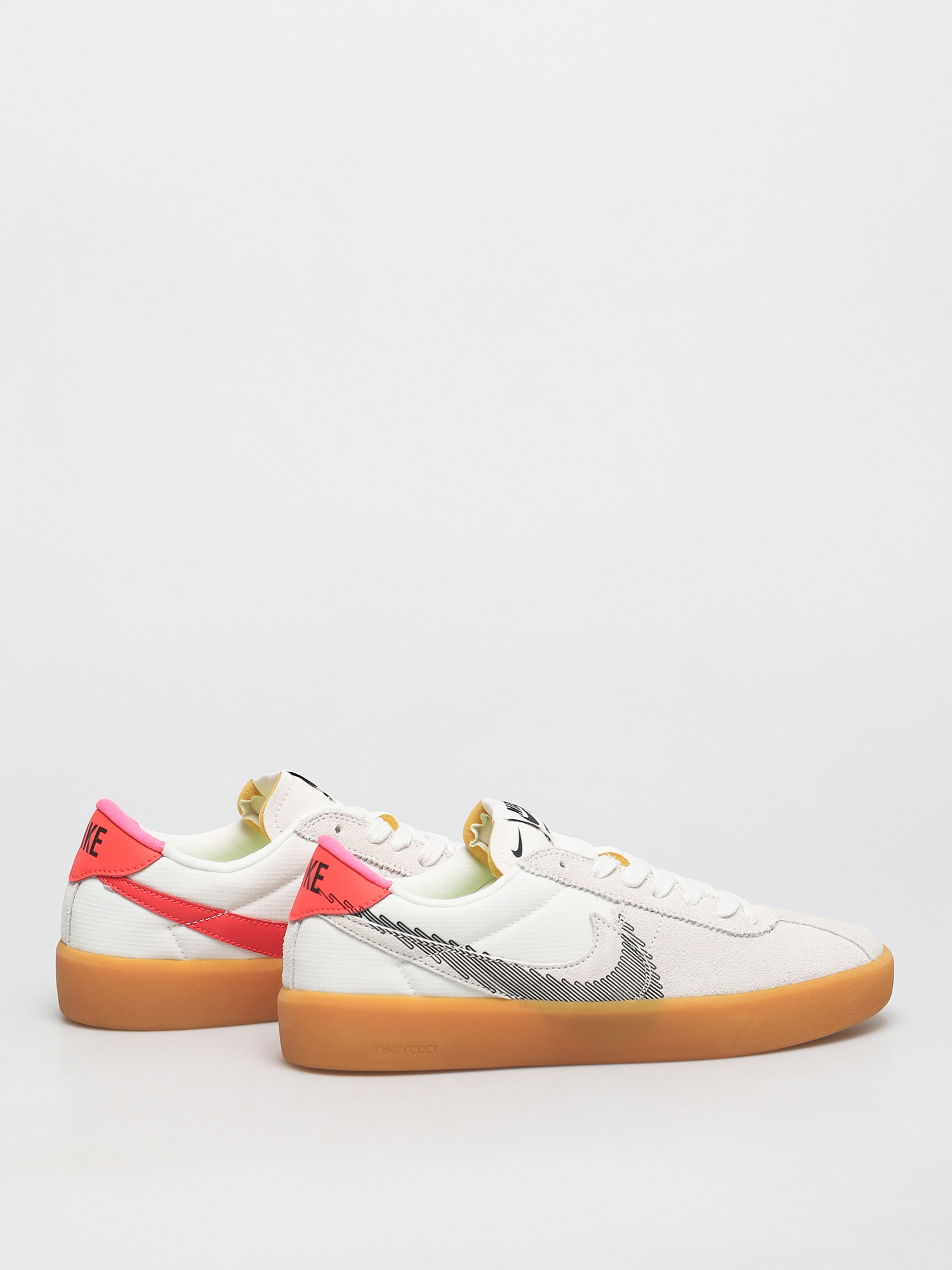 Nike SB Bruin React T Cipők (summit white/black bright crimson)
