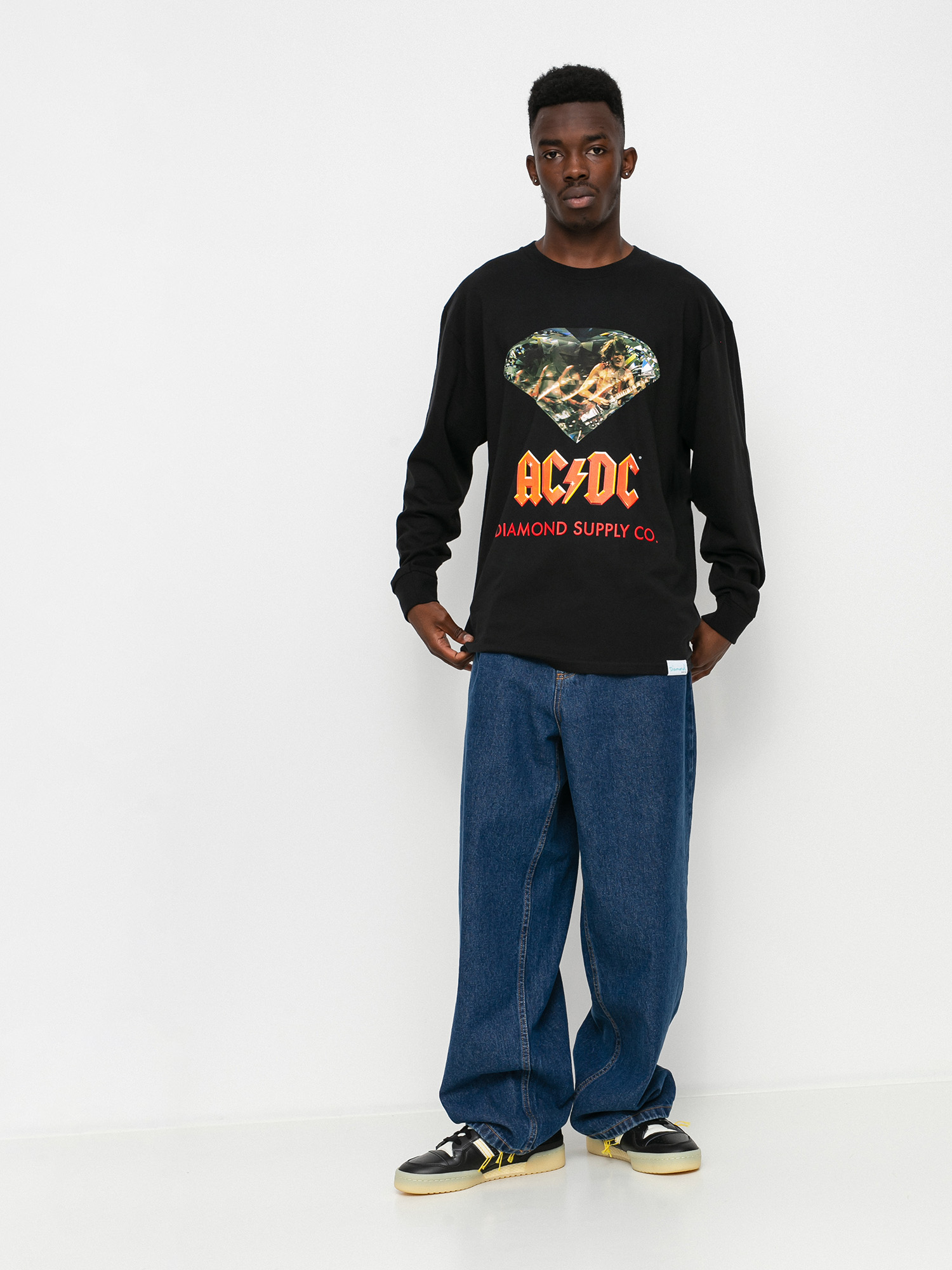 Diamond Supply Co. AC/DC Diamond Hosszú ujjú felső (black)