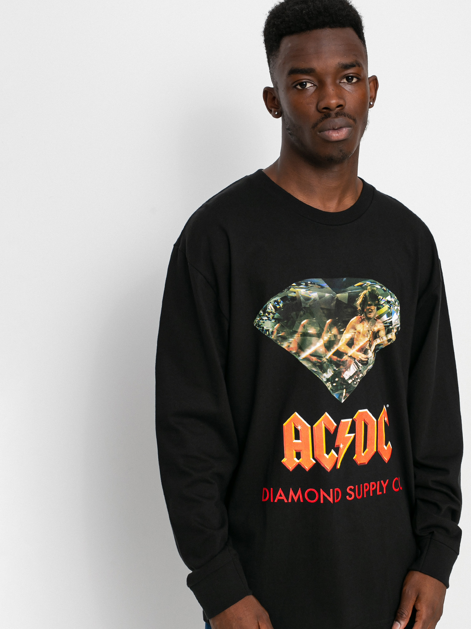 Diamond Supply Co. AC/DC Diamond Hosszú ujjú felső (black)