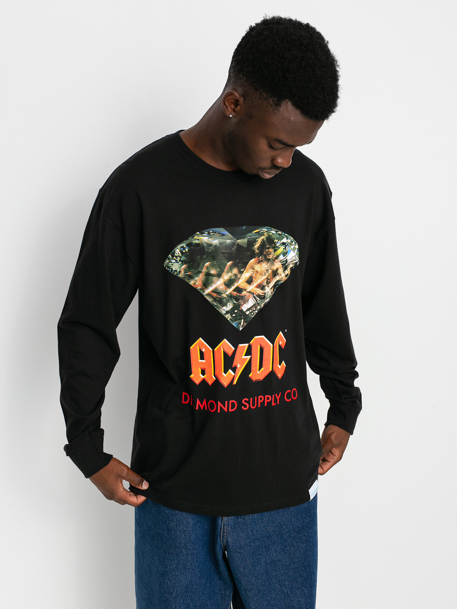 Diamond Supply Co. AC/DC Diamond Hosszú ujjú felső (black)