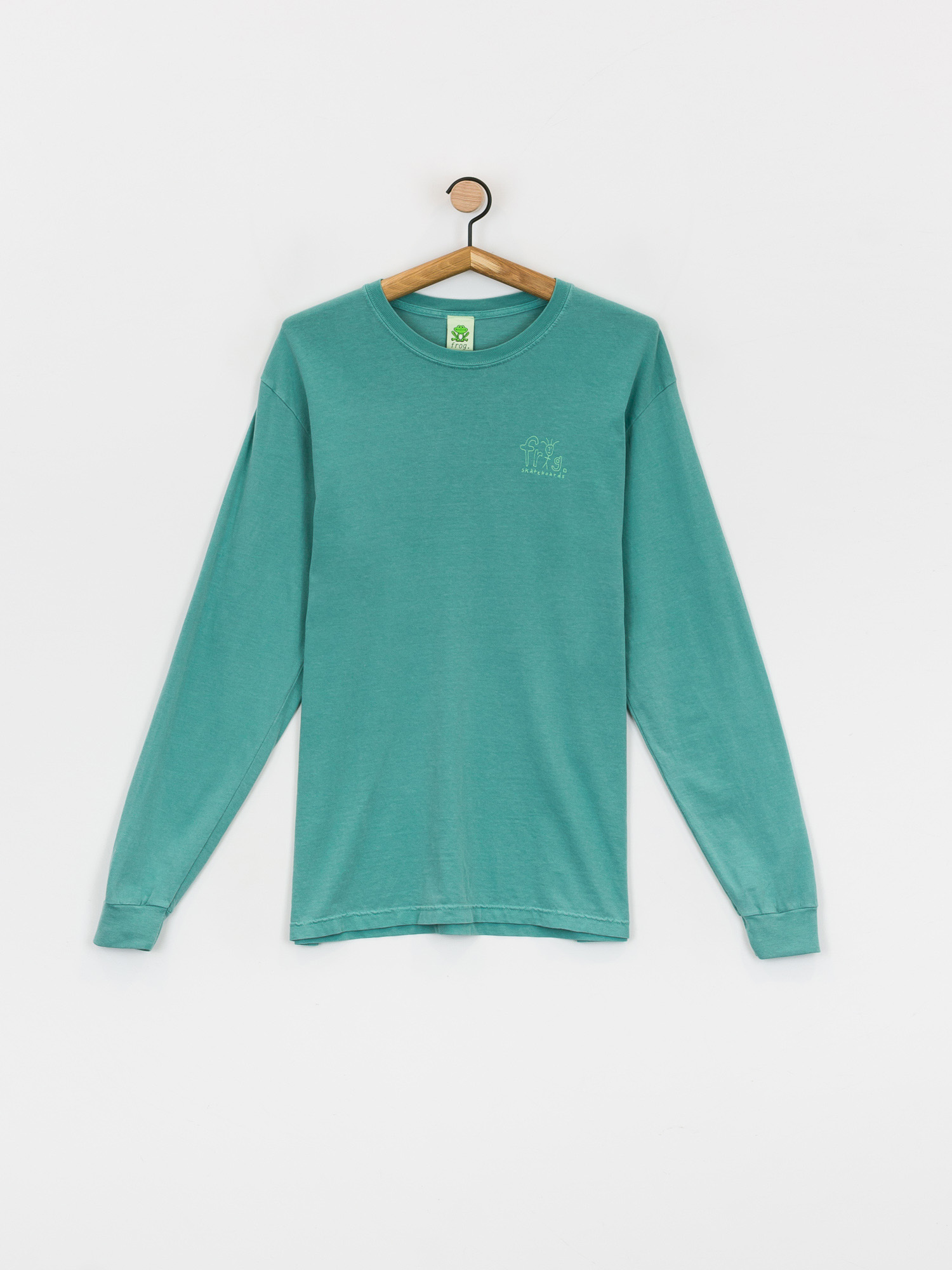 Frog Skateboards Frog Man Logo Pigment Dyed Hosszú ujjú felső (grass green)