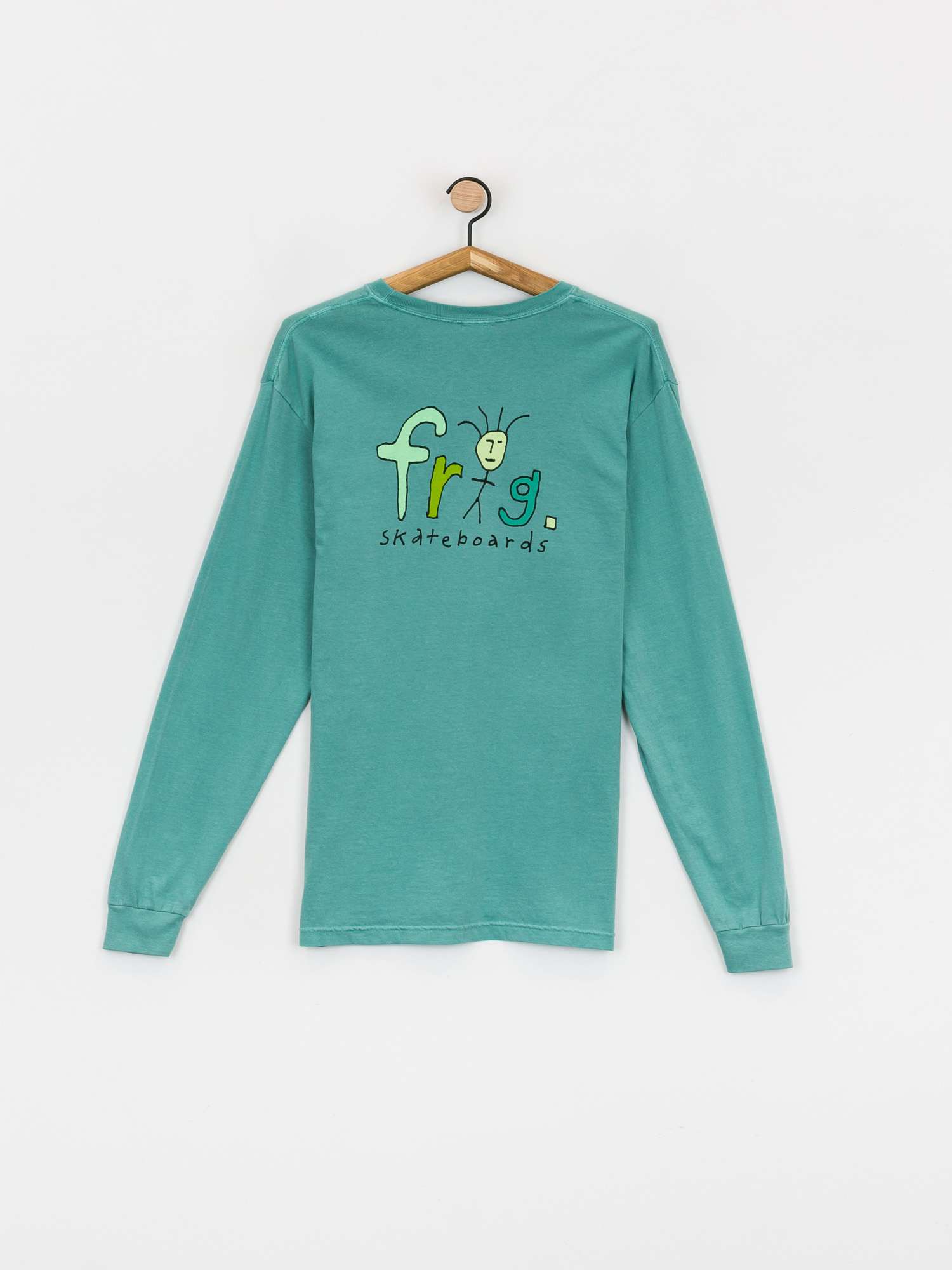Frog Skateboards Frog Man Logo Pigment Dyed Hosszú ujjú felső (grass green)