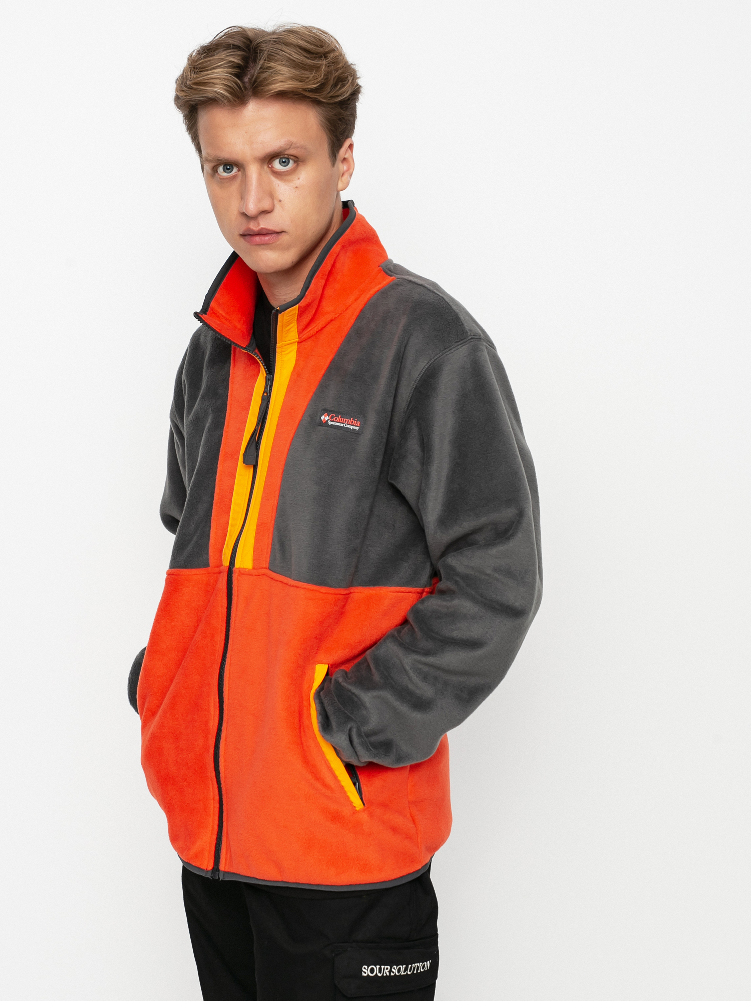 Férfi Columbia Back Bowl Polár pulóver (red quartz/shark)