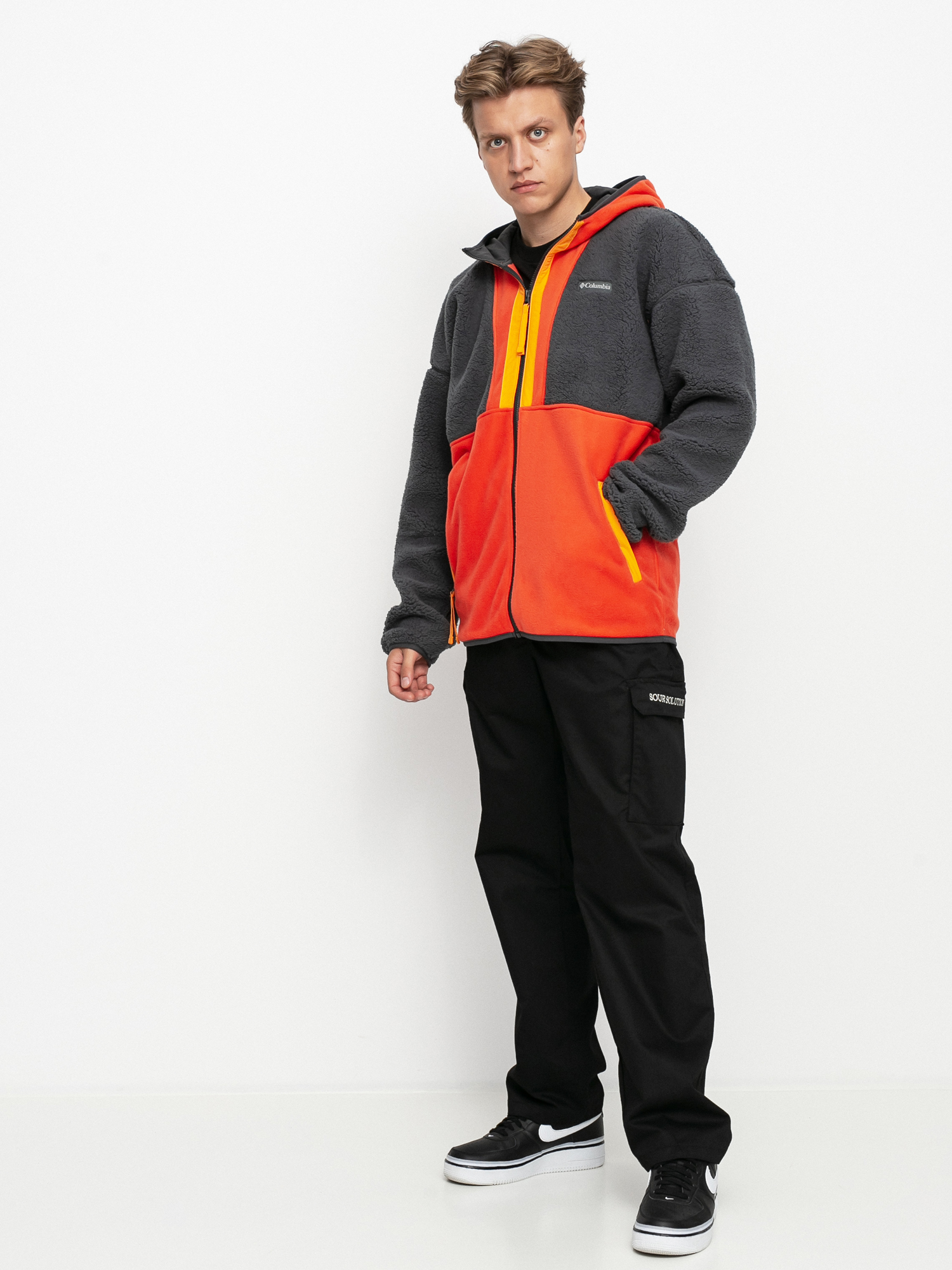 Férfi Columbia Backbowl Sherpa Polár pulóver (red quartz/shark)