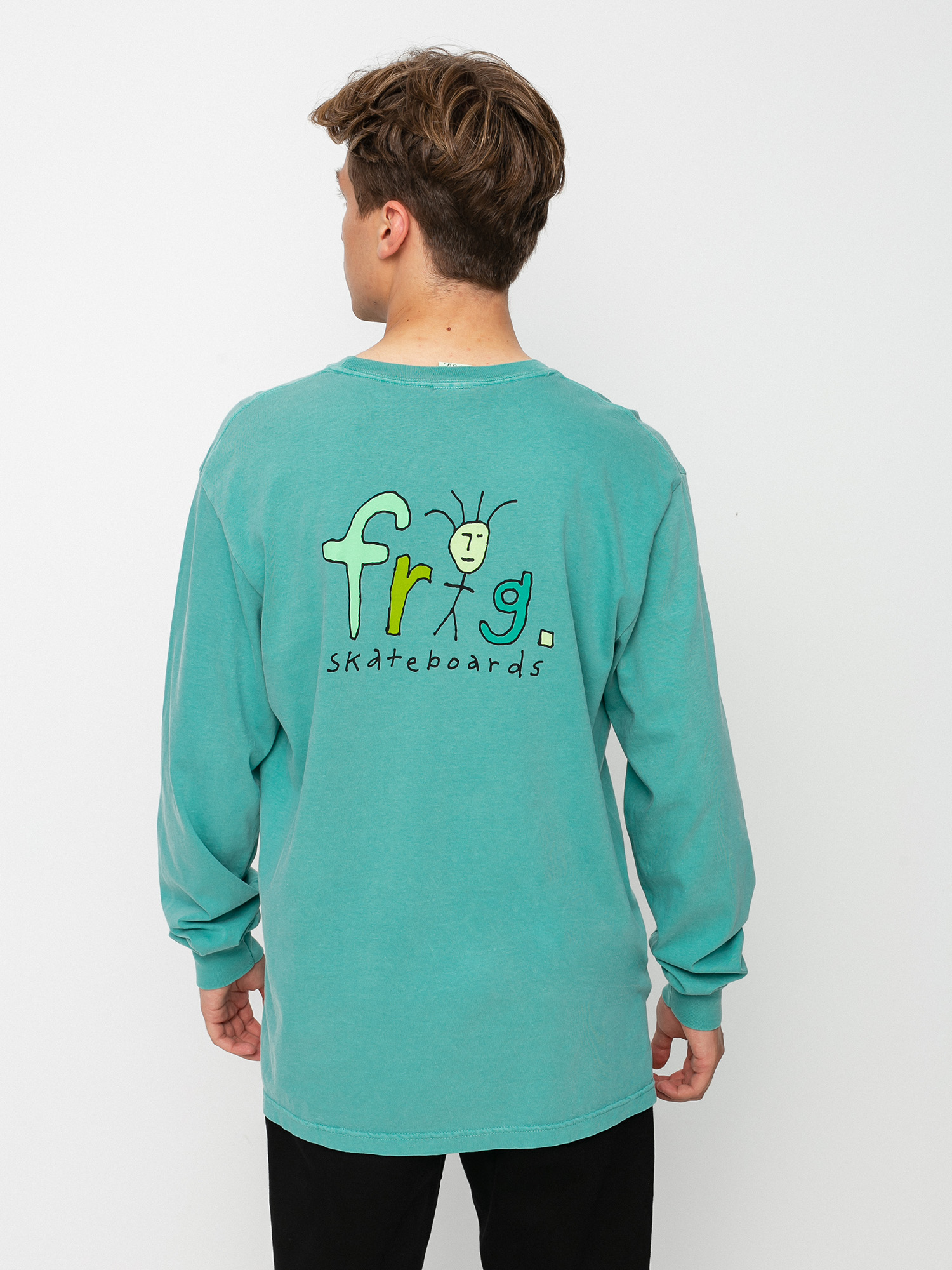 Frog Skateboards Frog Man Logo Pigment Dyed Hosszú ujjú felső (grass green)