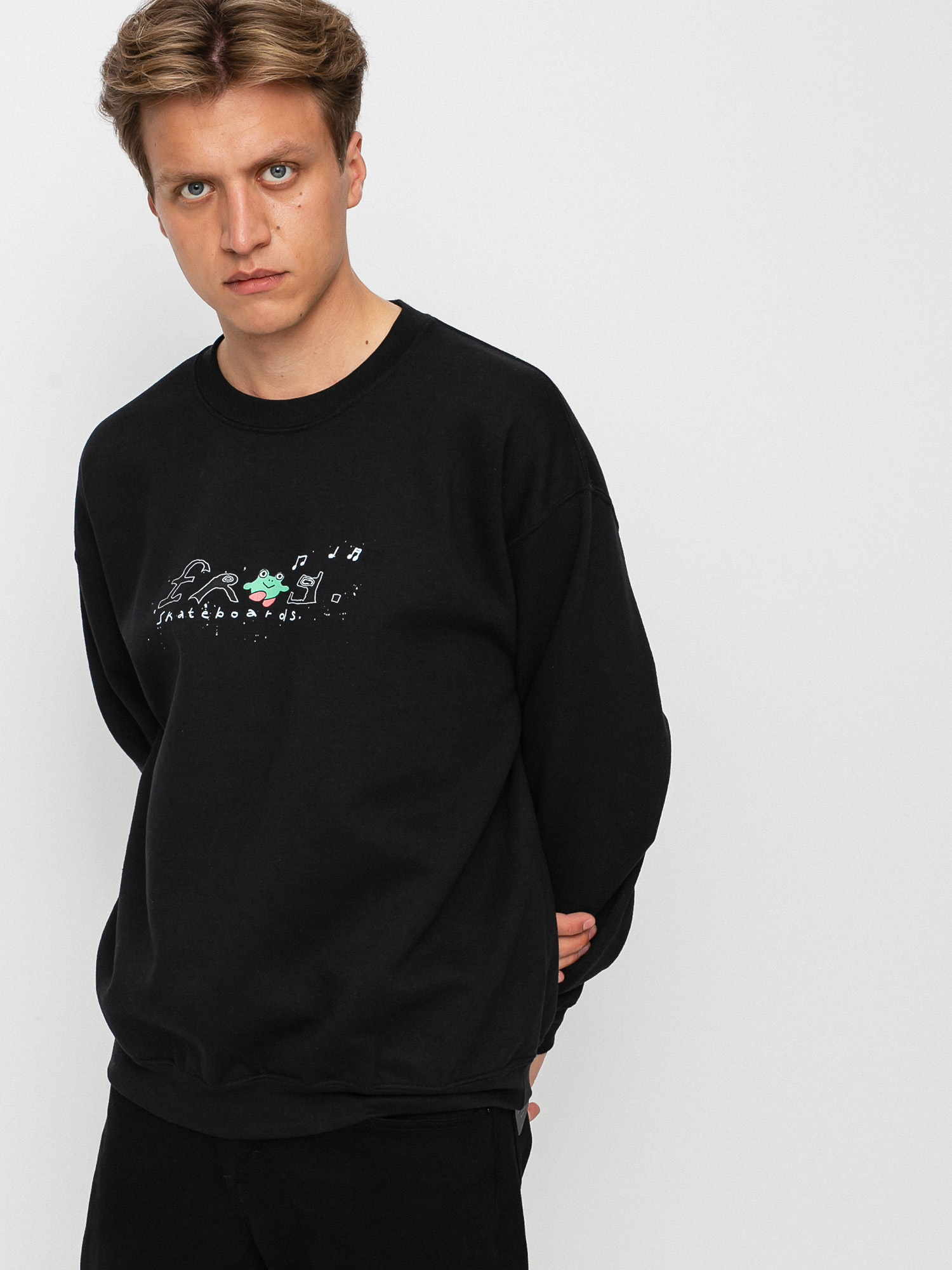 Frog Skateboards Happy Frog Pulóver (black)