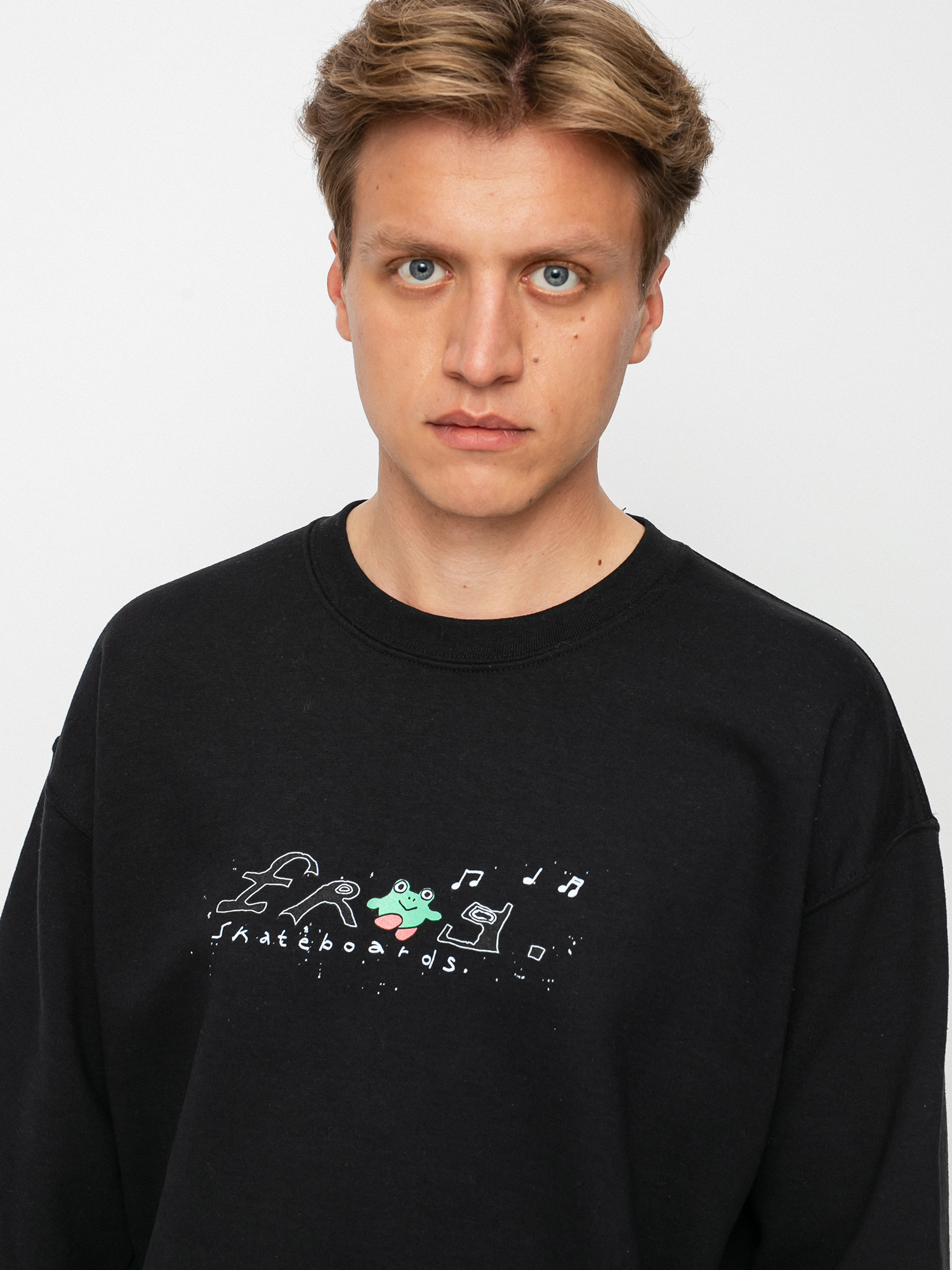 Frog Skateboards Happy Frog Pulóver (black)