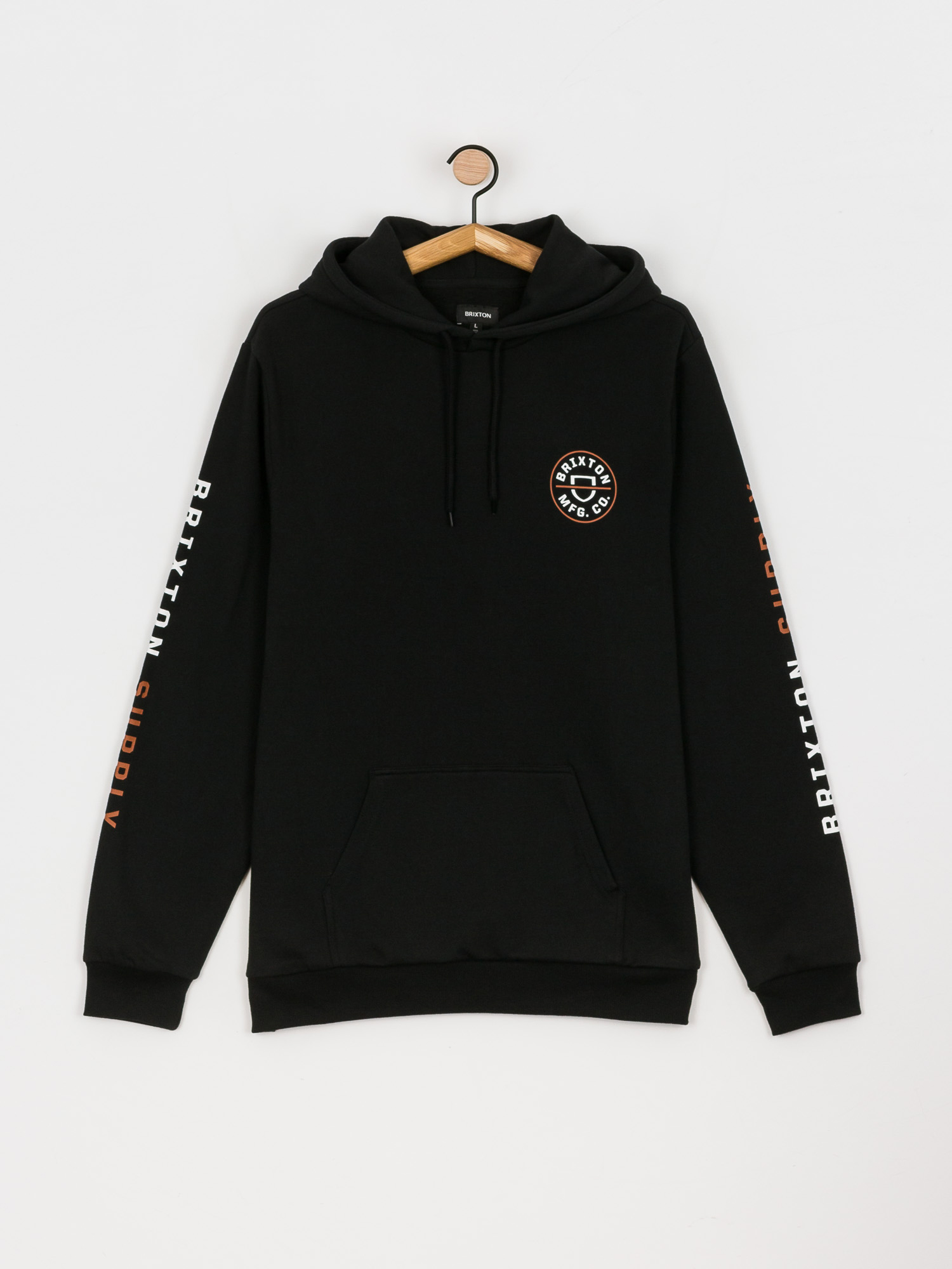 Brixton Crest HD Kapucnis pulóver (black/caramel/white)