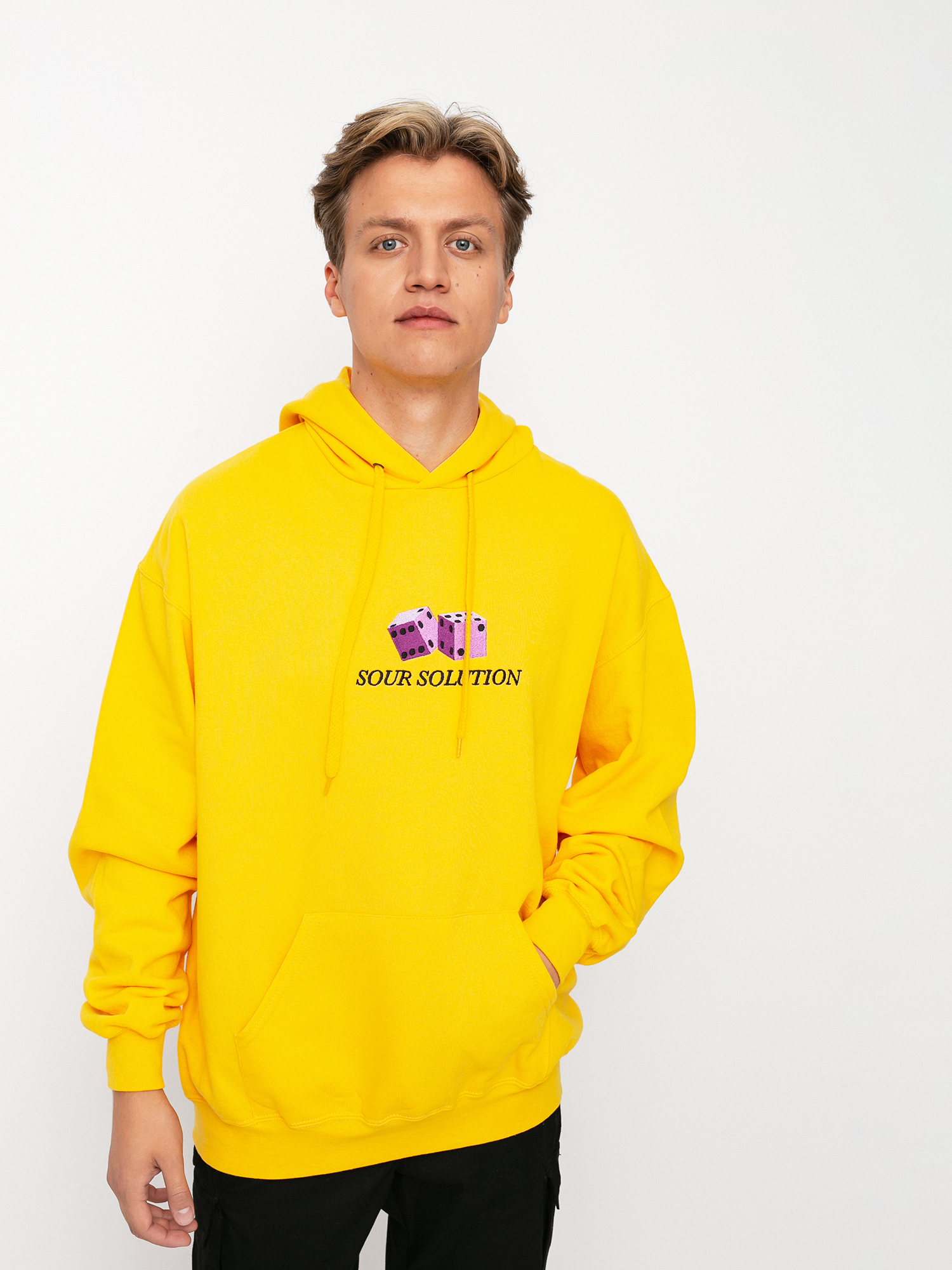 Sour Solution Dice HD Kapucnis pulóver (yellow)