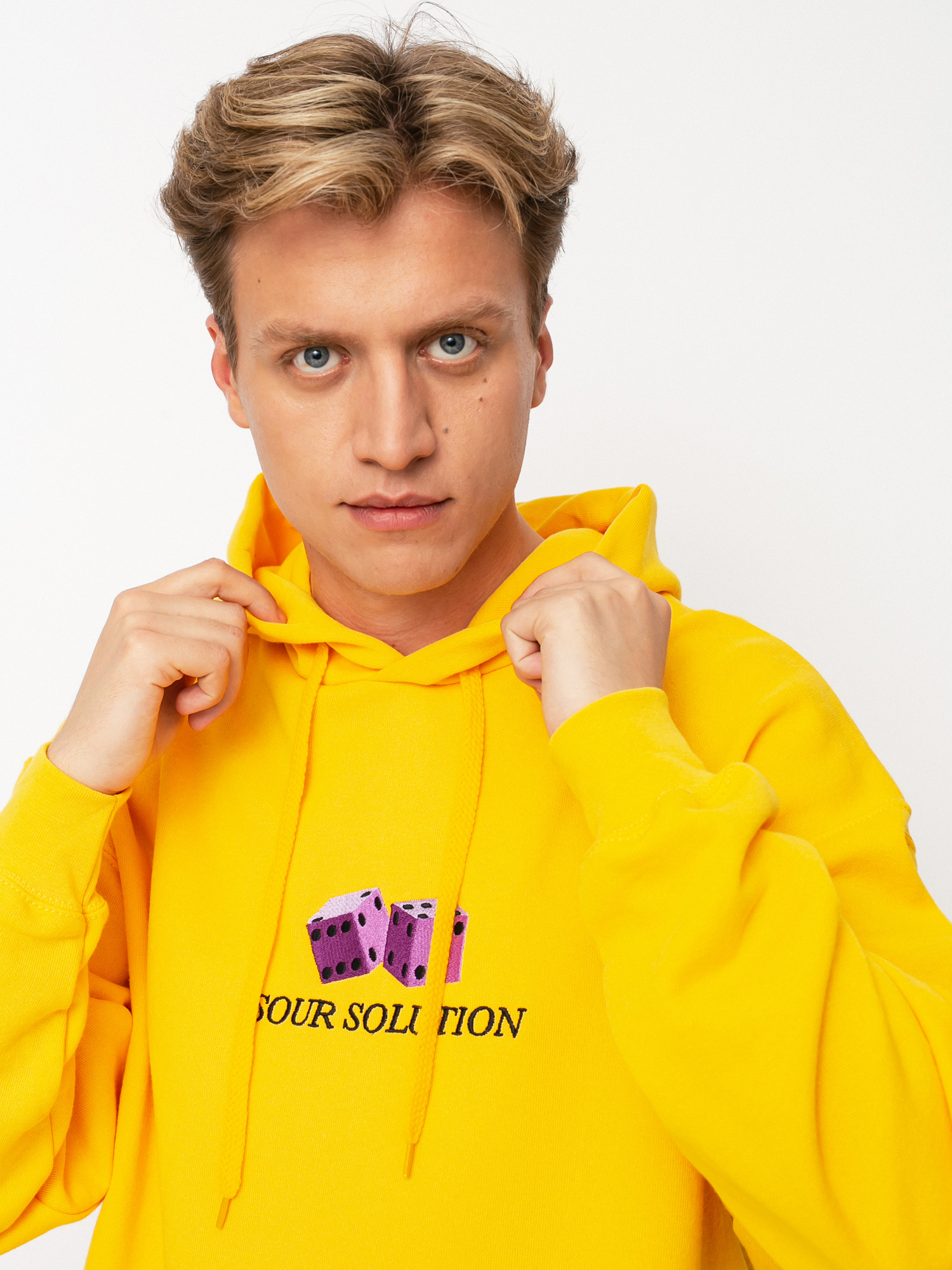 Sour Solution Dice HD Kapucnis pulóver (yellow)