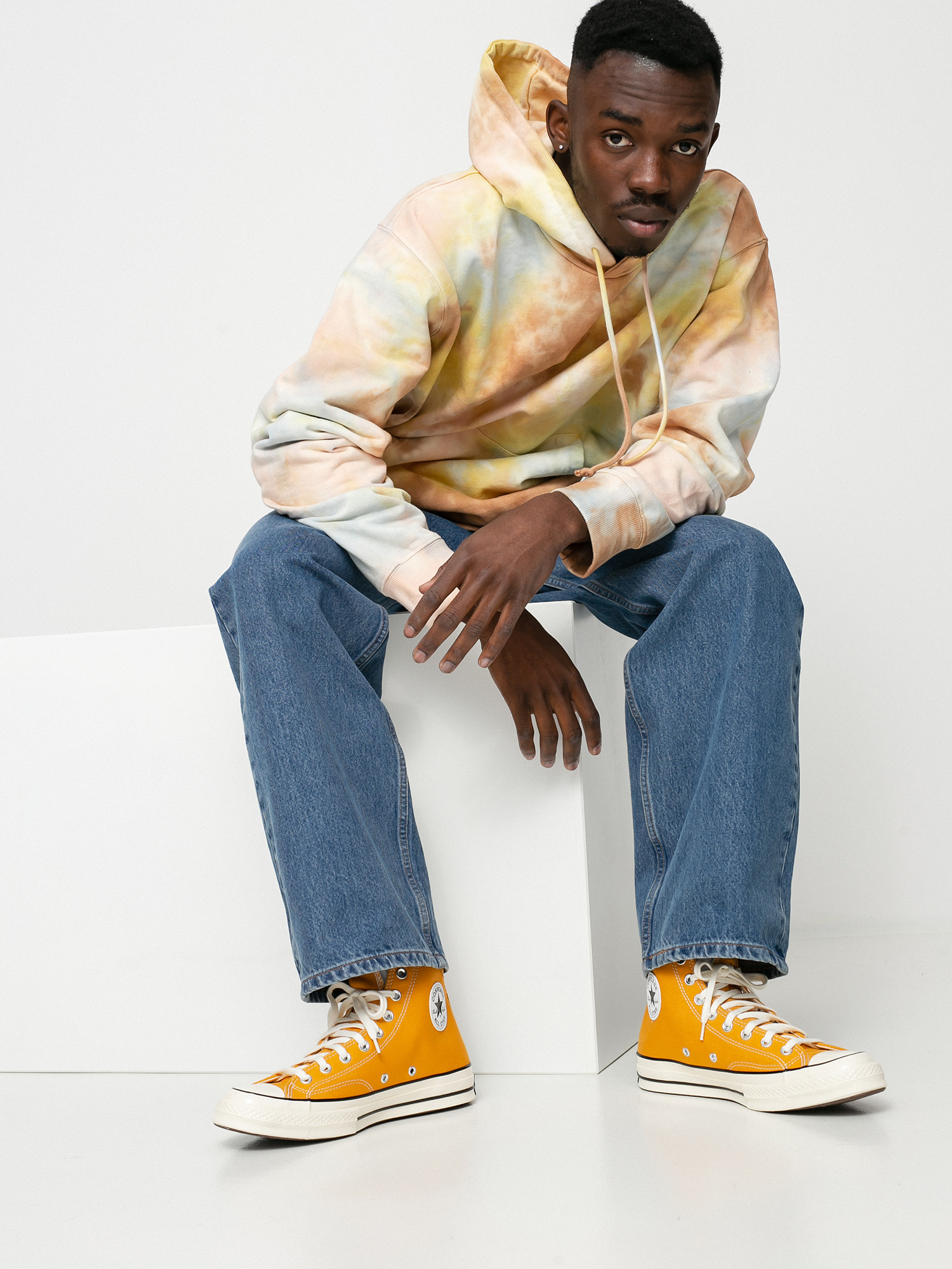 OBEY Mini Bold Recycled Tie Dye HD Kapucnis pulóver (toffee multi)