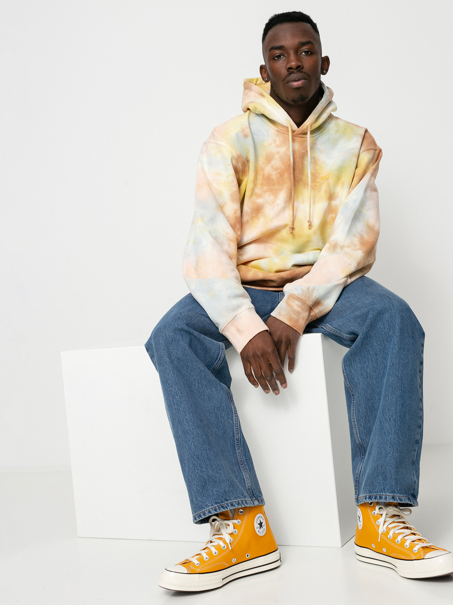 OBEY Mini Bold Recycled Tie Dye HD Kapucnis pulóver (toffee multi)