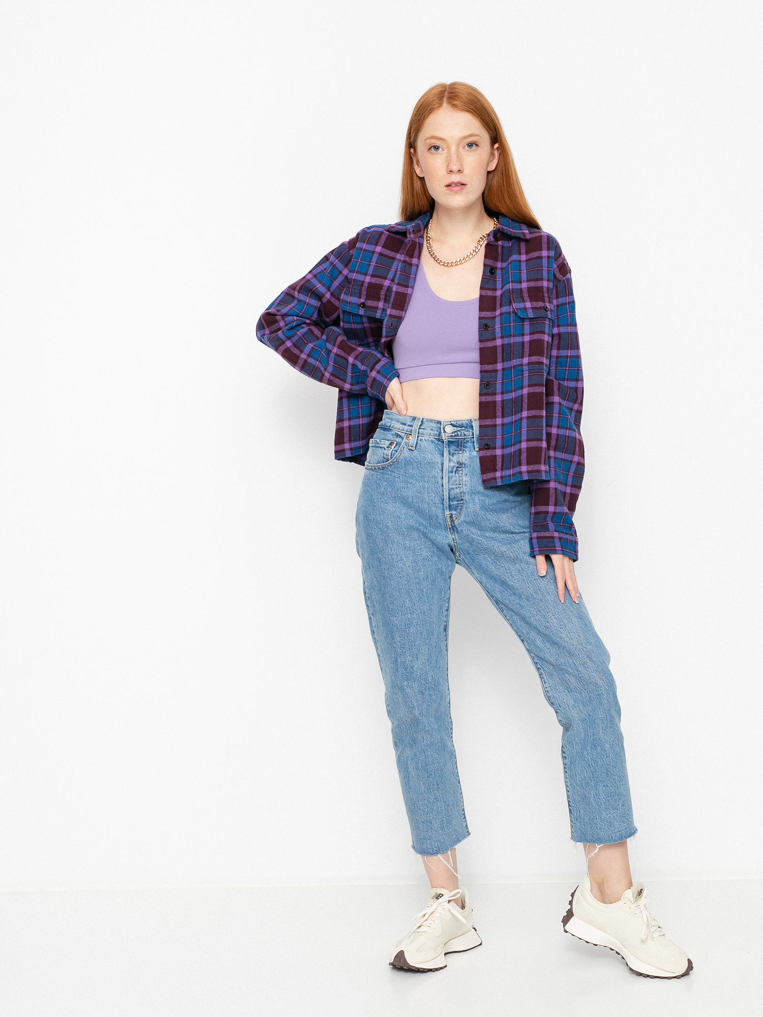 OBEY Camille Flannel Ing Wmn (brown multi)