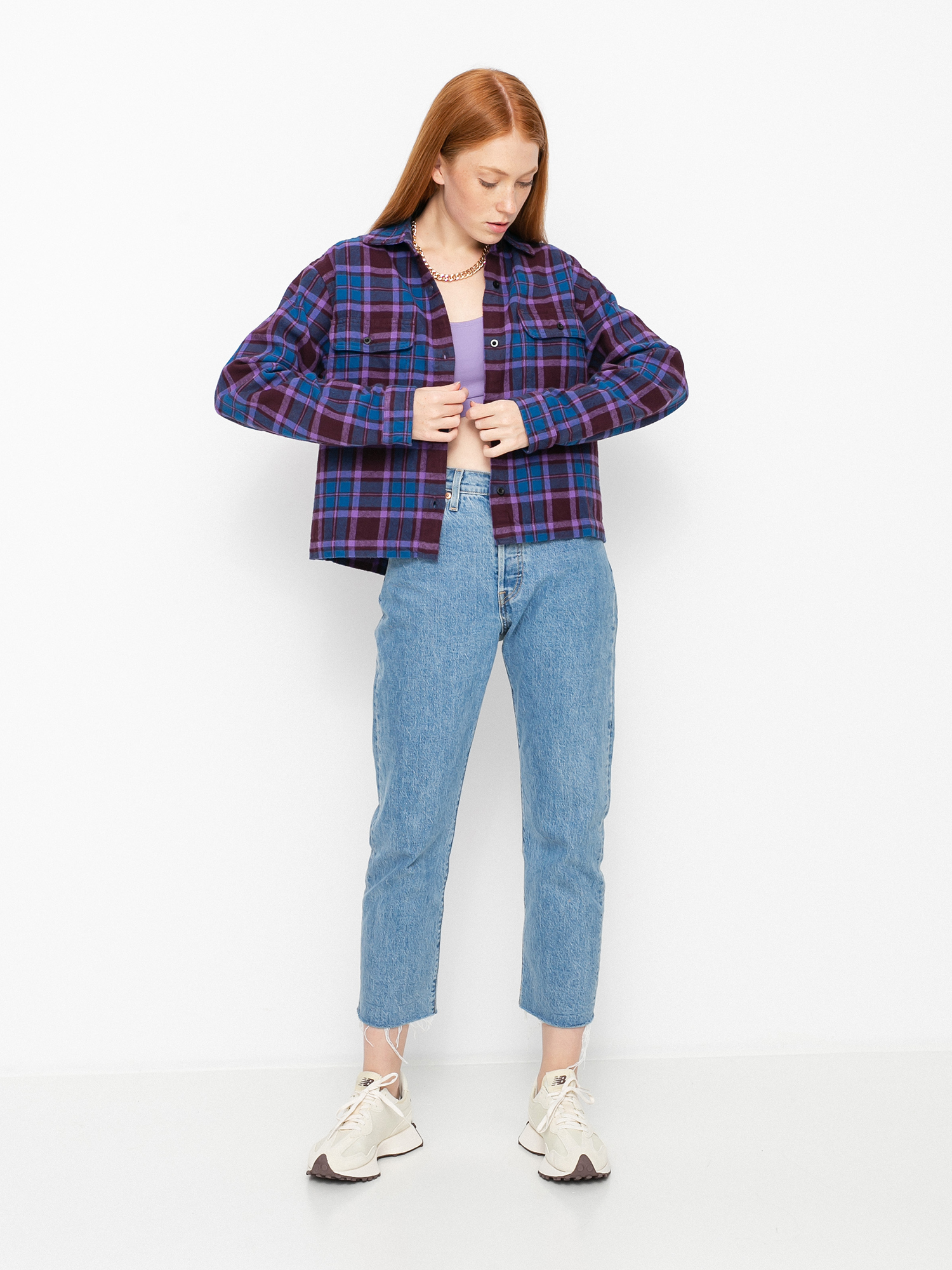 OBEY Camille Flannel Ing Wmn (brown multi)