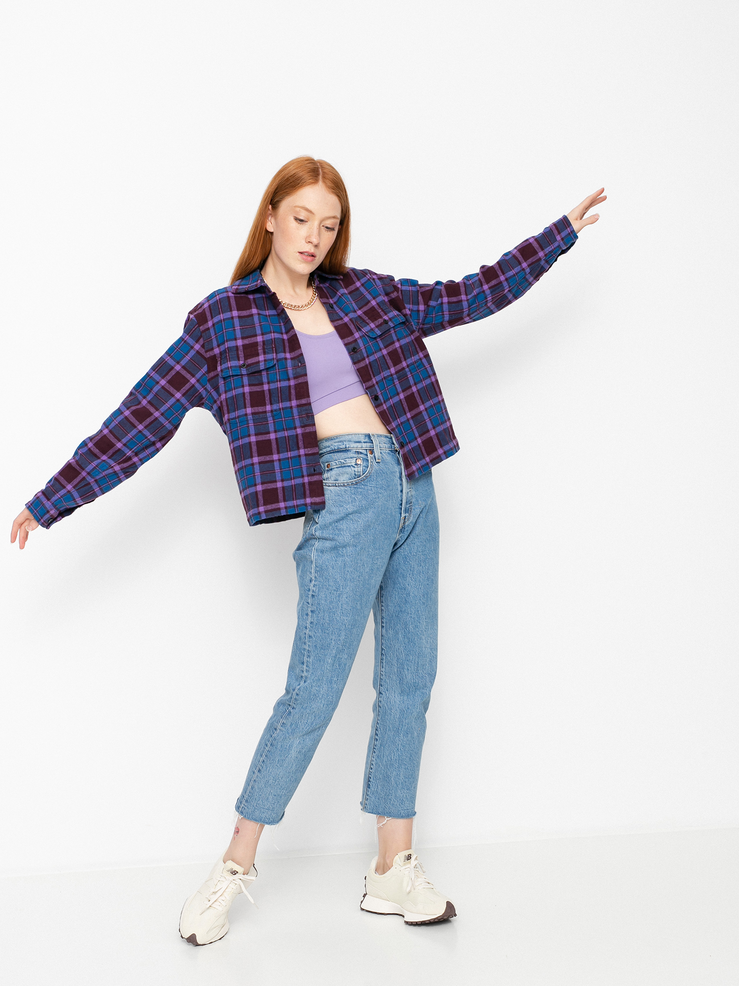 OBEY Camille Flannel Ing Wmn (brown multi)