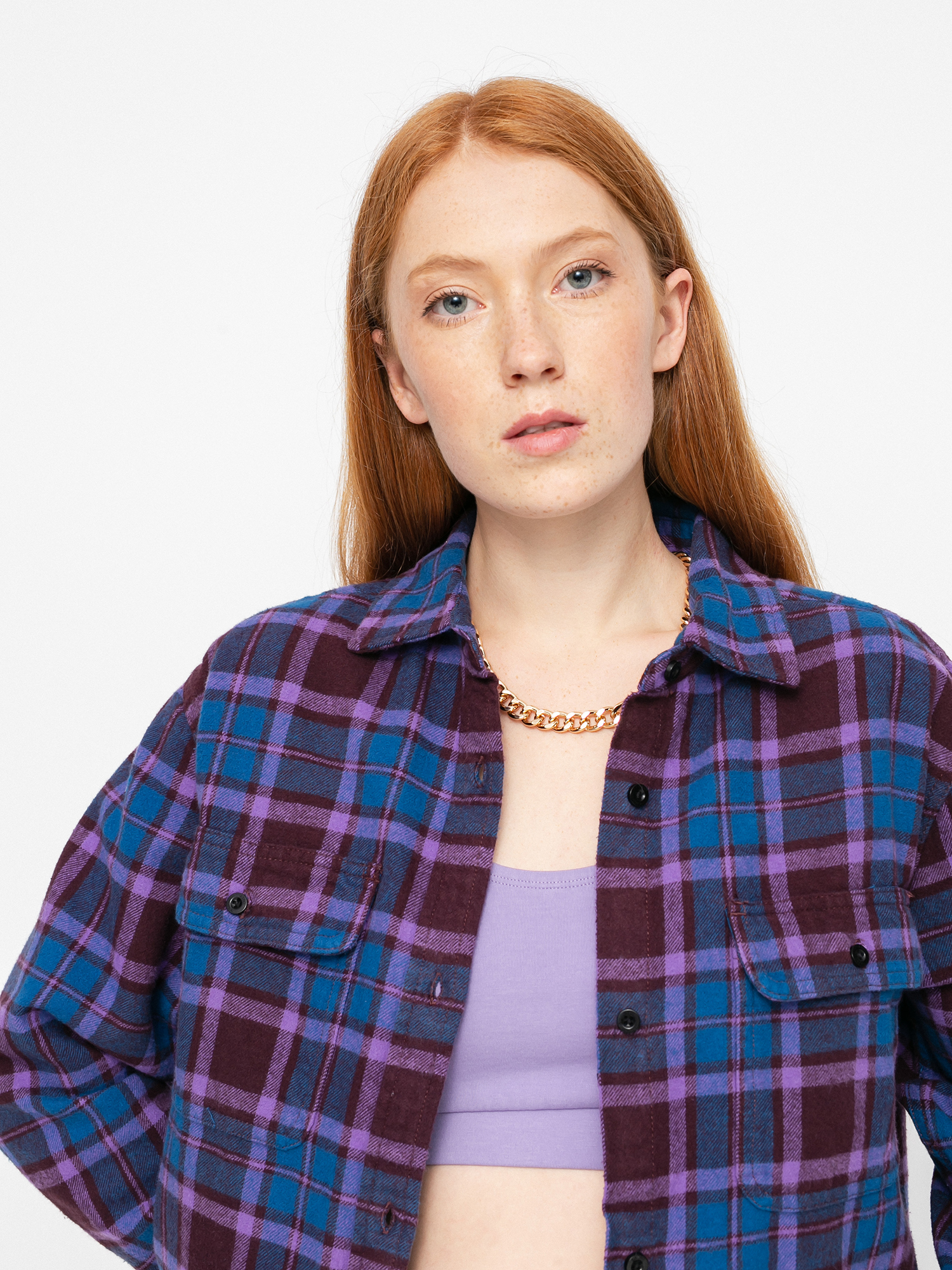 OBEY Camille Flannel Ing Wmn (brown multi)